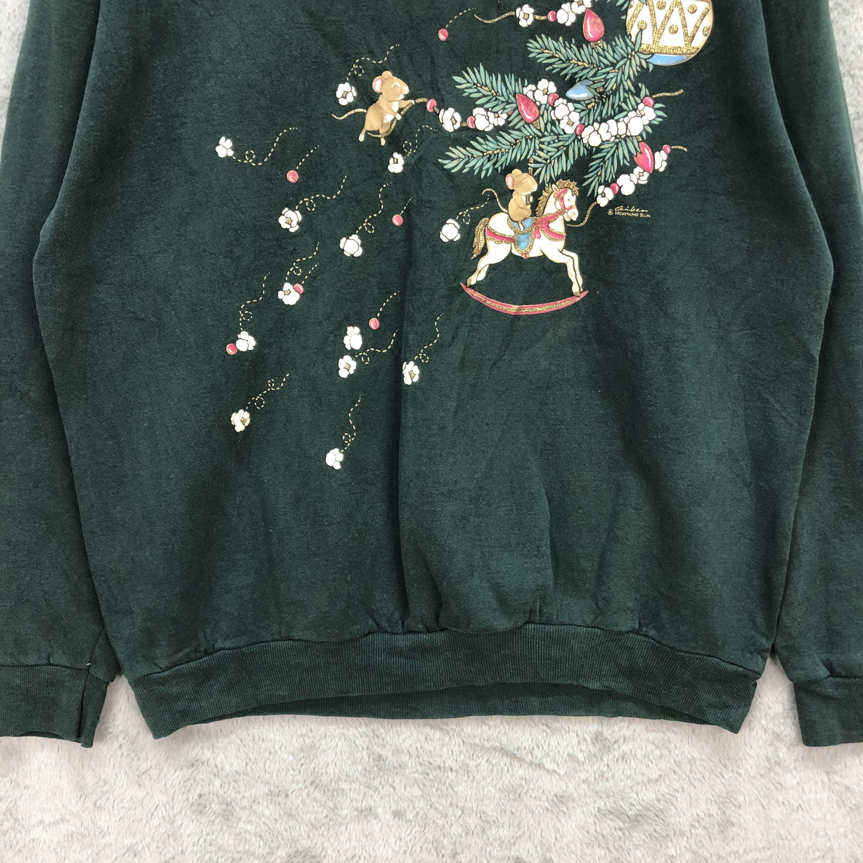 Japanese Brand Vintage Morning Sun Petite Green Sweatshirts #5831-209 Size US L / EU 52-54 / 3 - 5 Thumbnail