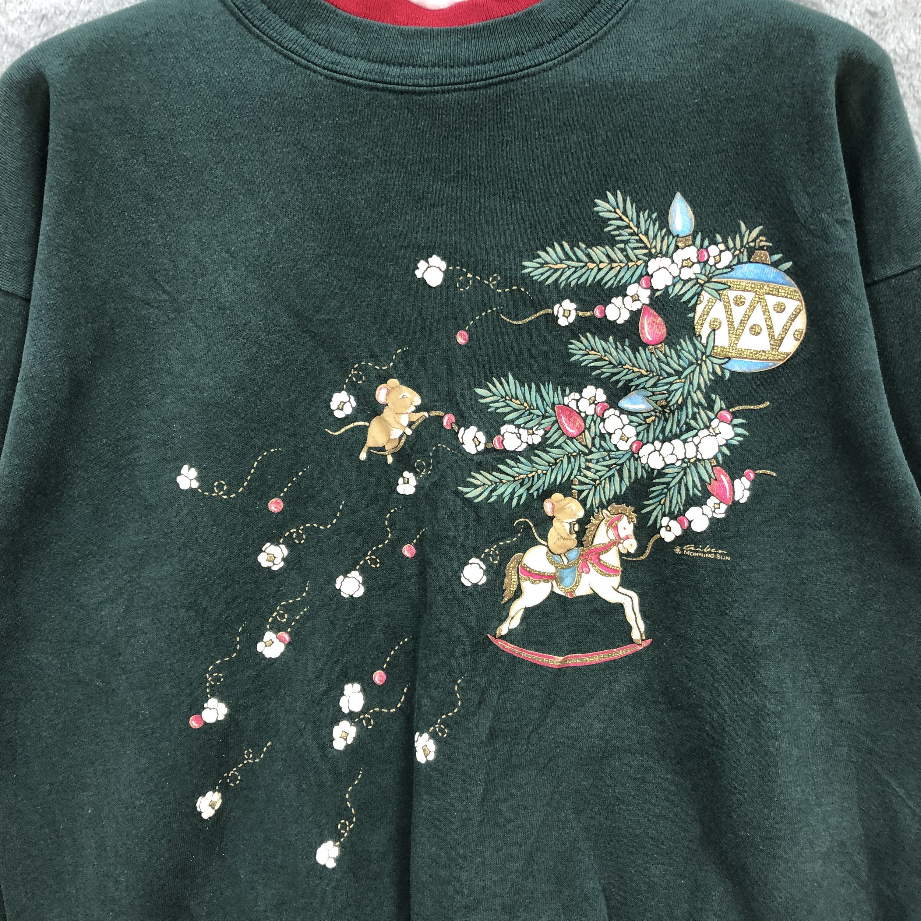 Japanese Brand Vintage Morning Sun Petite Green Sweatshirts #5831-209 Size US L / EU 52-54 / 3 - 3 Thumbnail