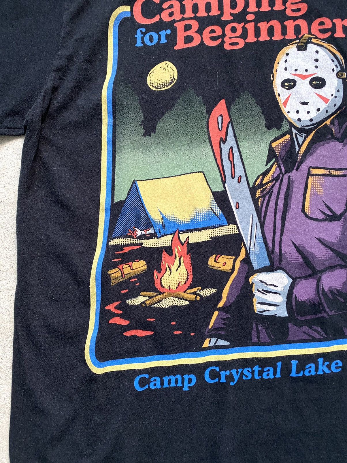 Expert Horror × Vintage Friday The 13th Camping For Beginners T Shirt Big Logo Movie Size US L / EU 52-54 / 3 - 3 Thumbnail