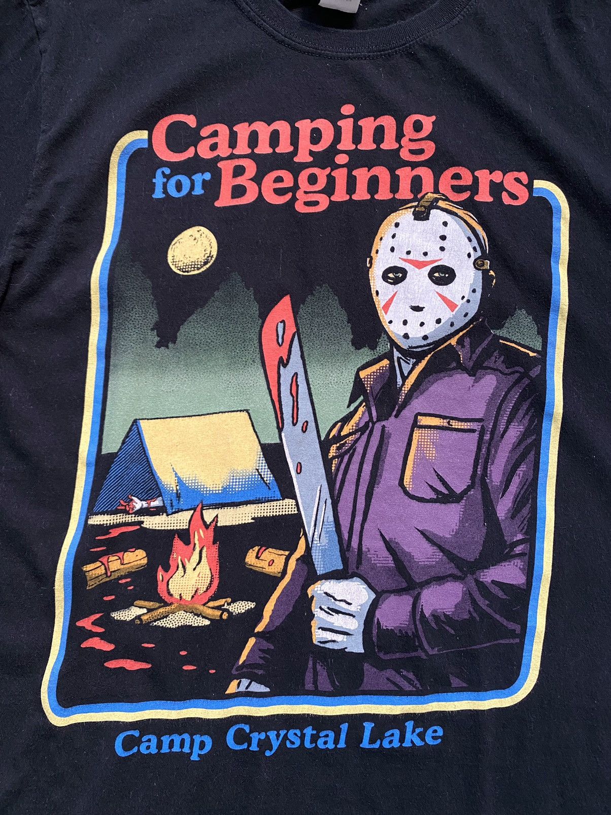 Expert Horror × Vintage Friday The 13th Camping For Beginners T Shirt Big Logo Movie Size US L / EU 52-54 / 3 - 2 Thumbnail