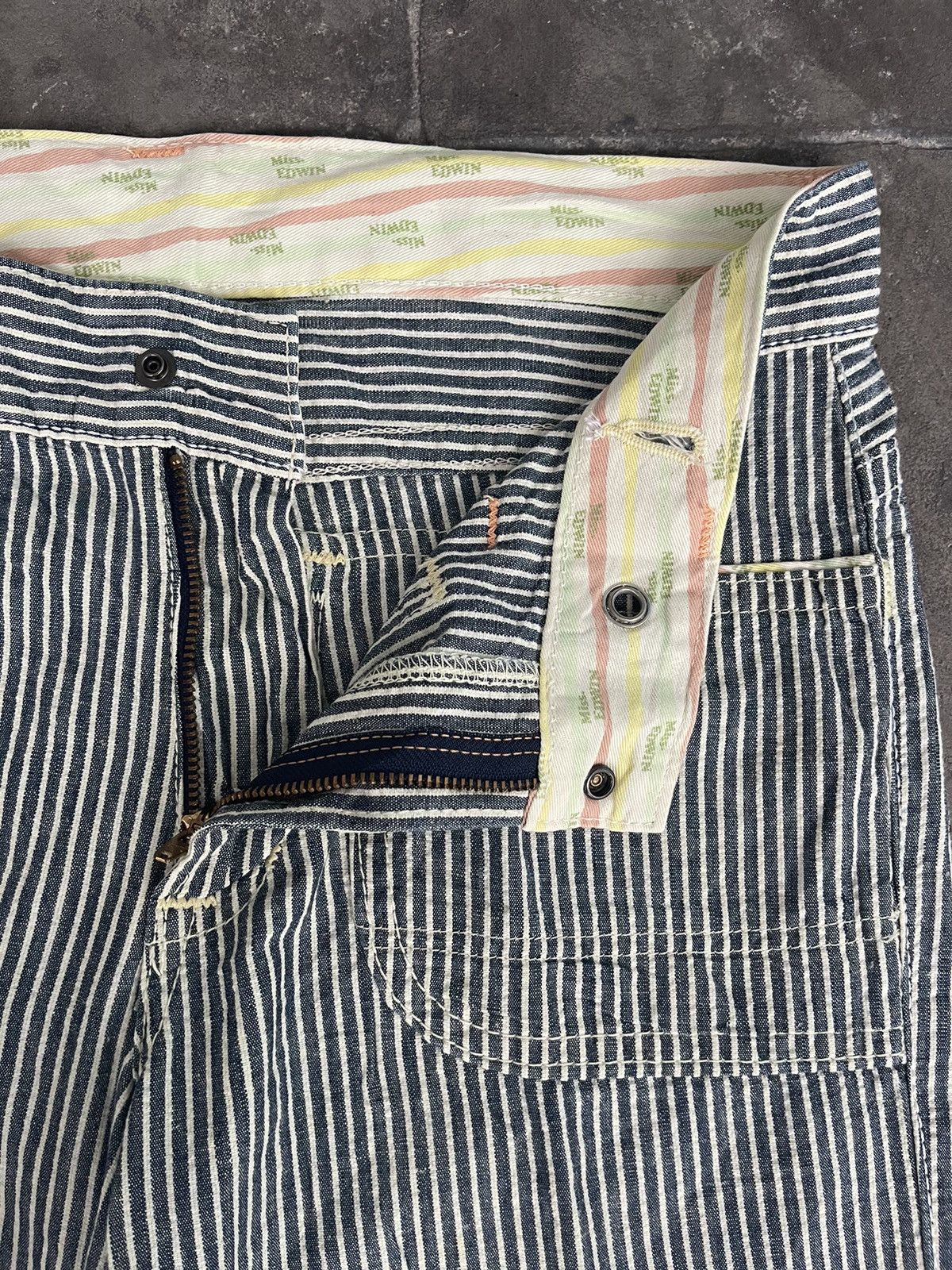 Edwin JAPAN MADE Miss Edwin Striped Banana Fiber Pant Size 32" / US 10 / IT 46 - 9 Thumbnail