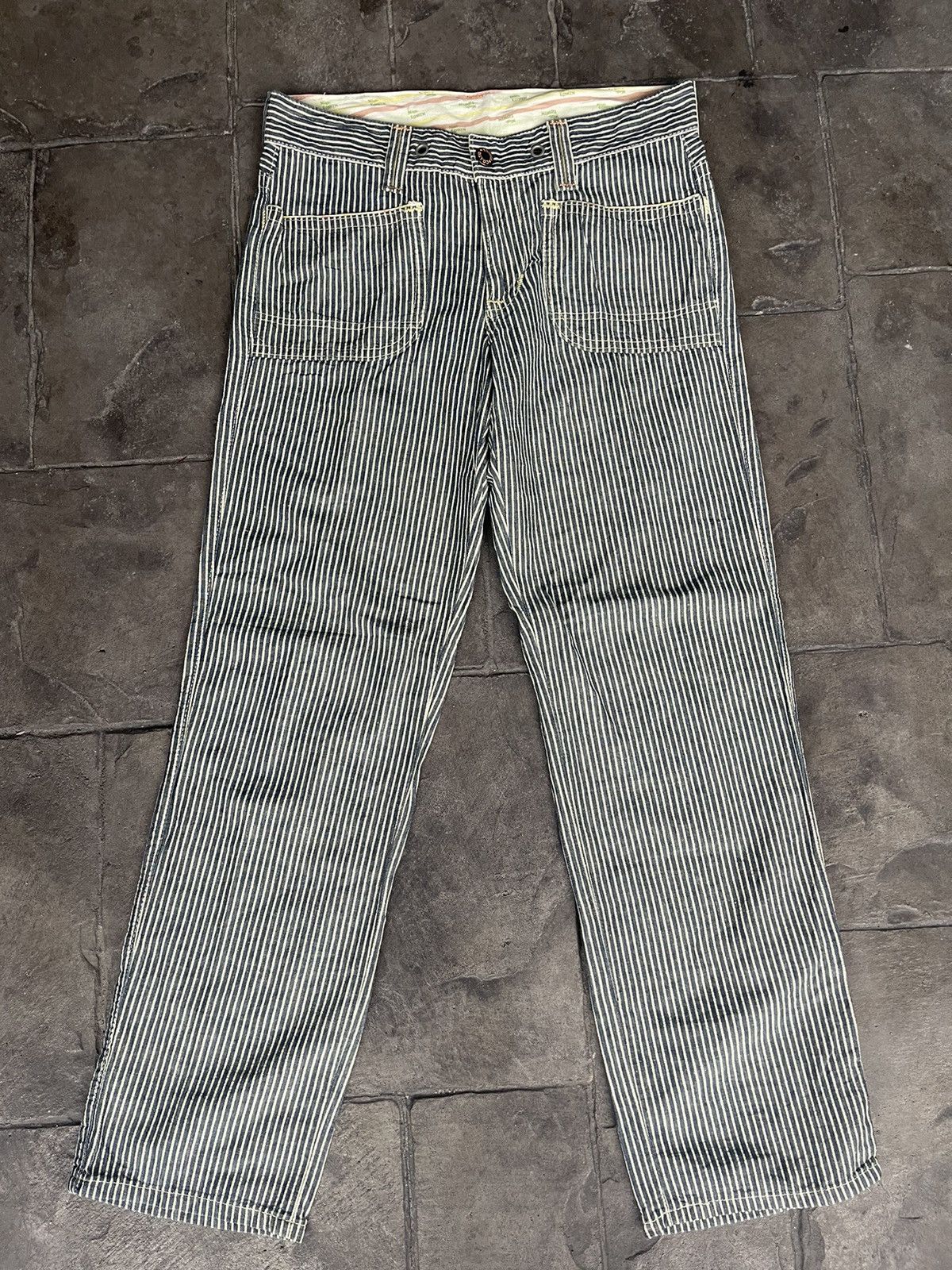 Edwin JAPAN MADE Miss Edwin Striped Banana Fiber Pant Size 32" / US 10 / IT 46 - 7 Thumbnail