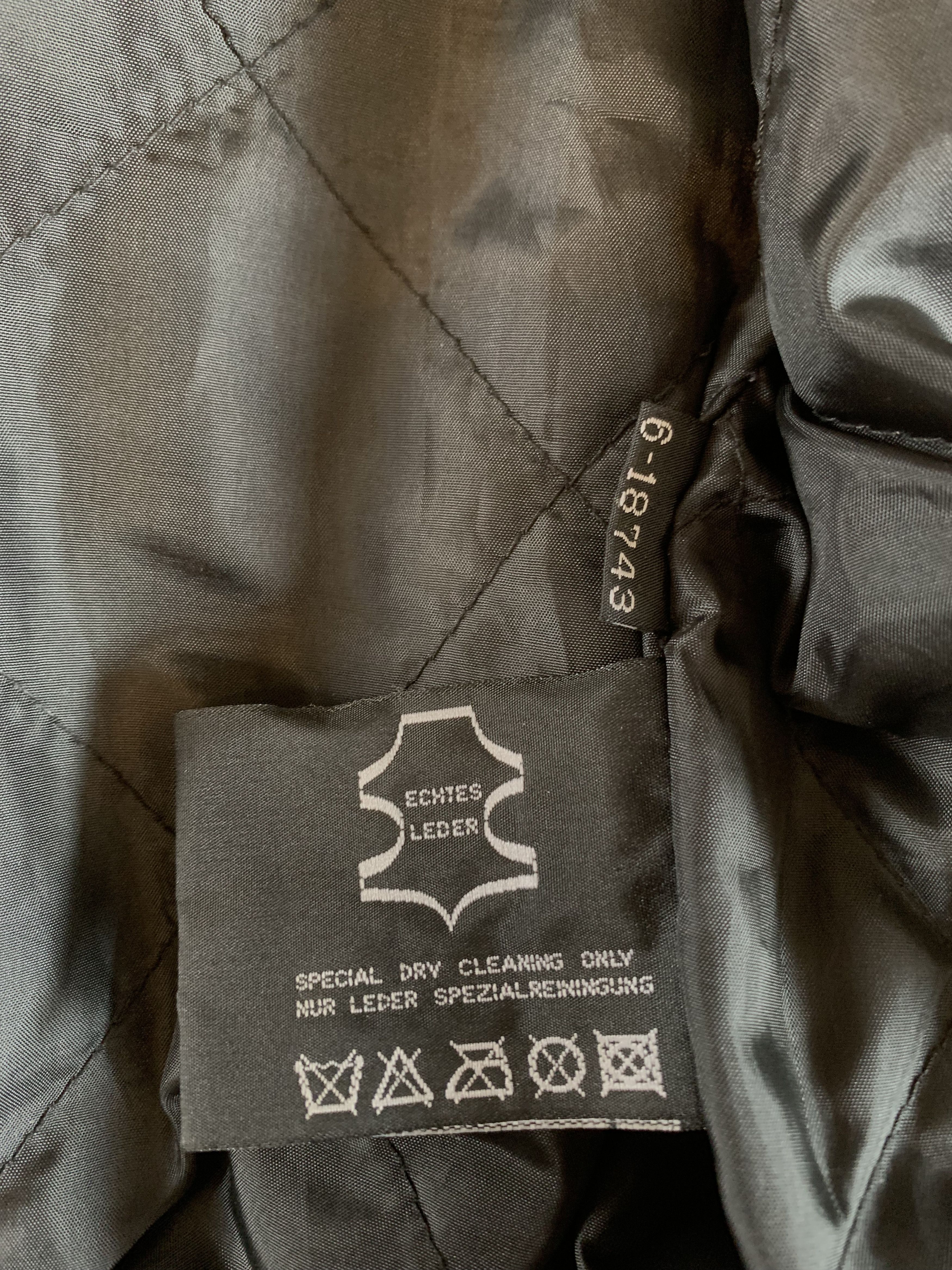 Vintage 90s Rollfast Indianopolis Racing Leather Jacket Black Badges Size US M / EU 48-50 / 2 - 16 Thumbnail