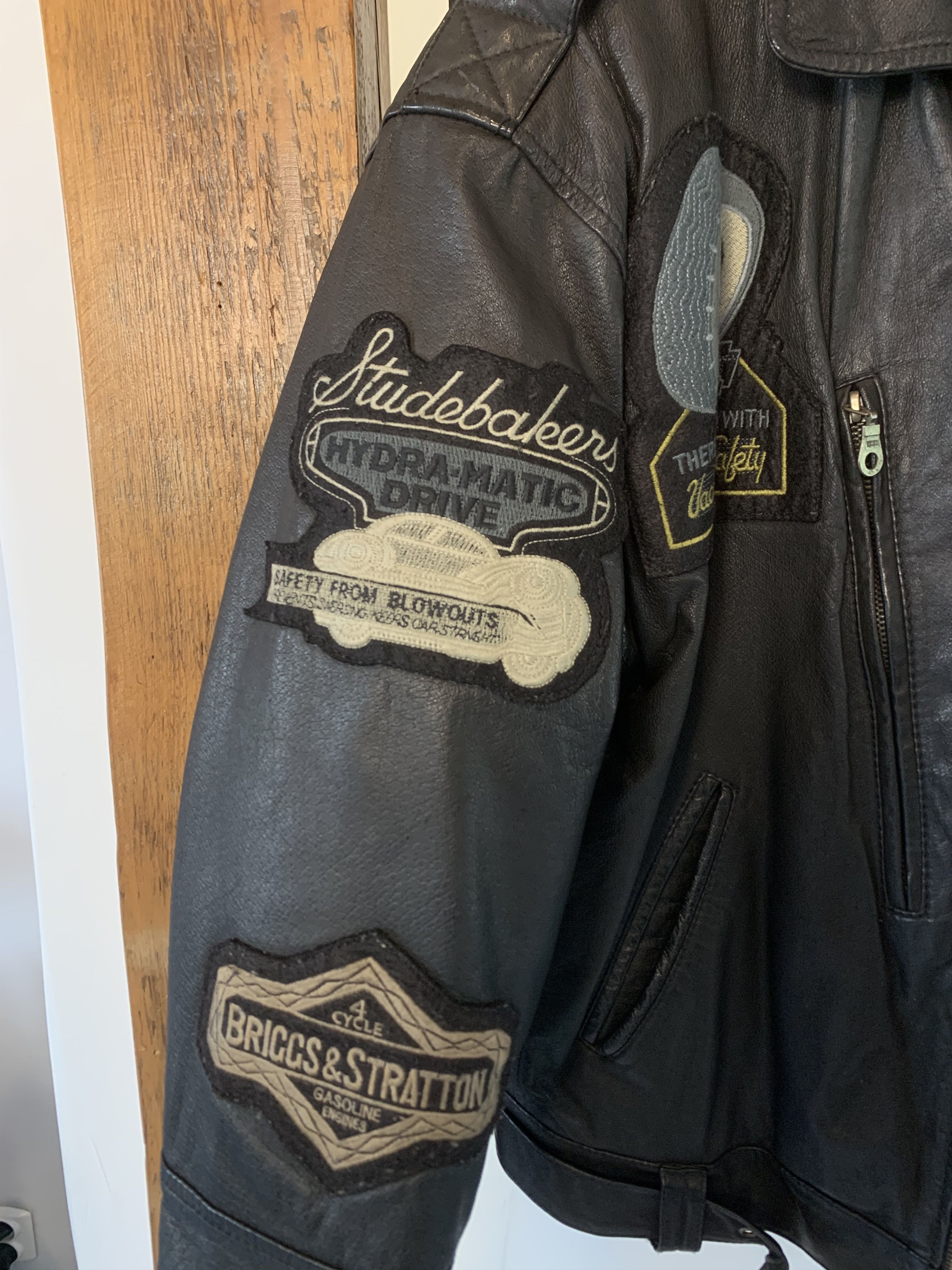 Vintage 90s Rollfast Indianopolis Racing Leather Jacket Black Badges Size US M / EU 48-50 / 2 - 6 Thumbnail