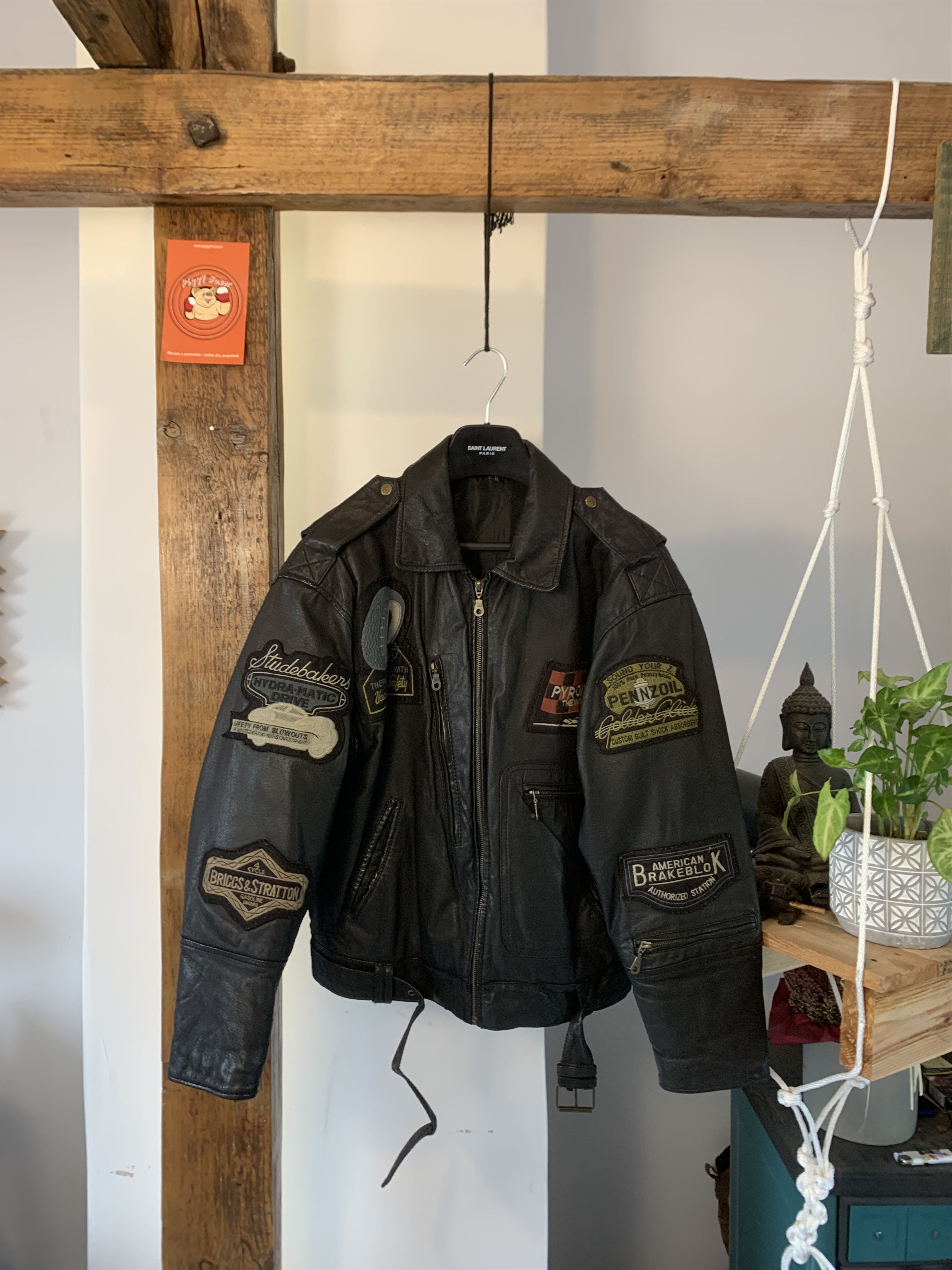 Vintage 90s Rollfast Indianopolis Racing Leather Jacket Black Badges Size US M / EU 48-50 / 2 - 1 Thumbnail