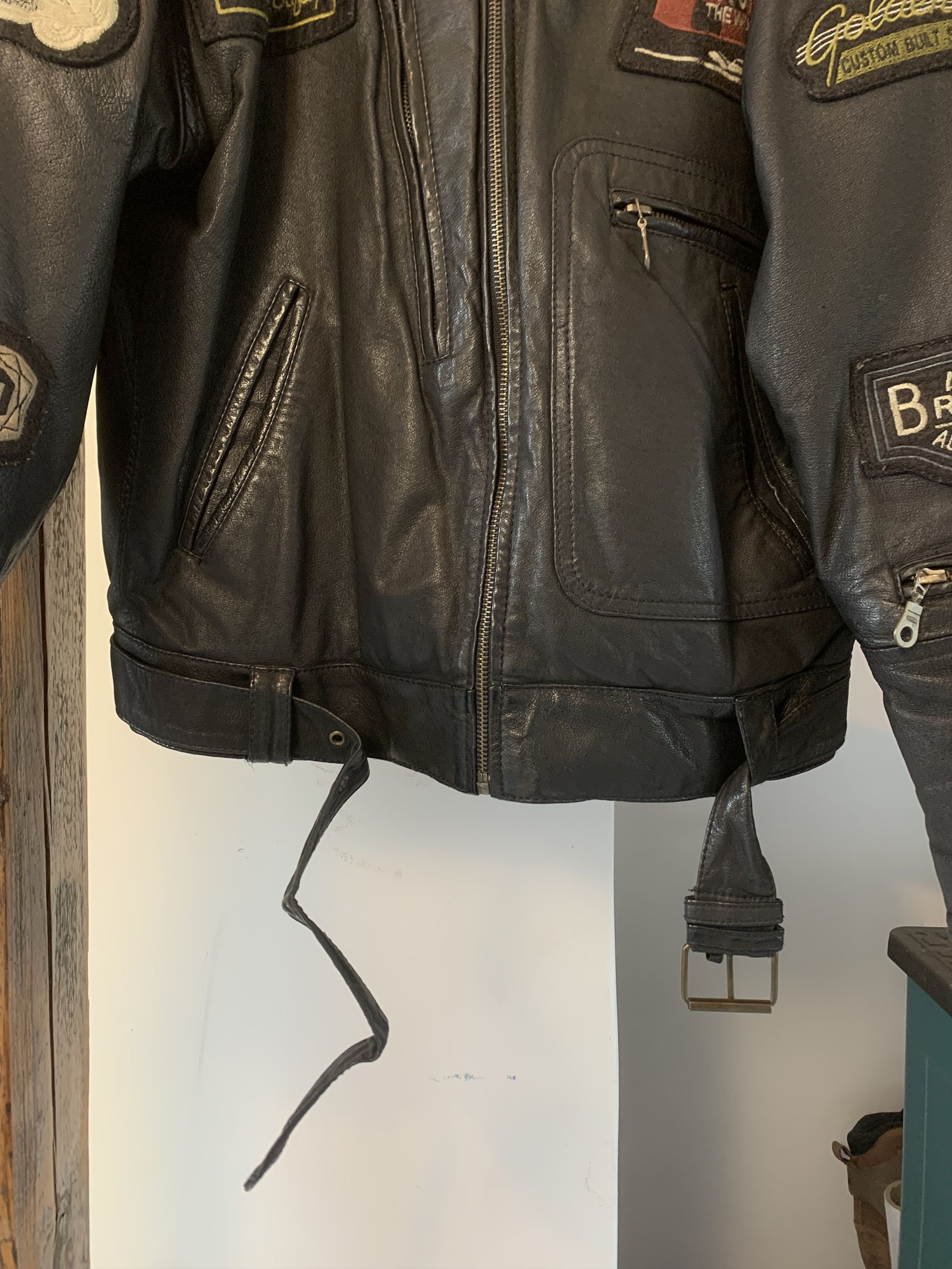 Vintage 90s Rollfast Indianopolis Racing Leather Jacket Black Badges Size US M / EU 48-50 / 2 - 5 Thumbnail