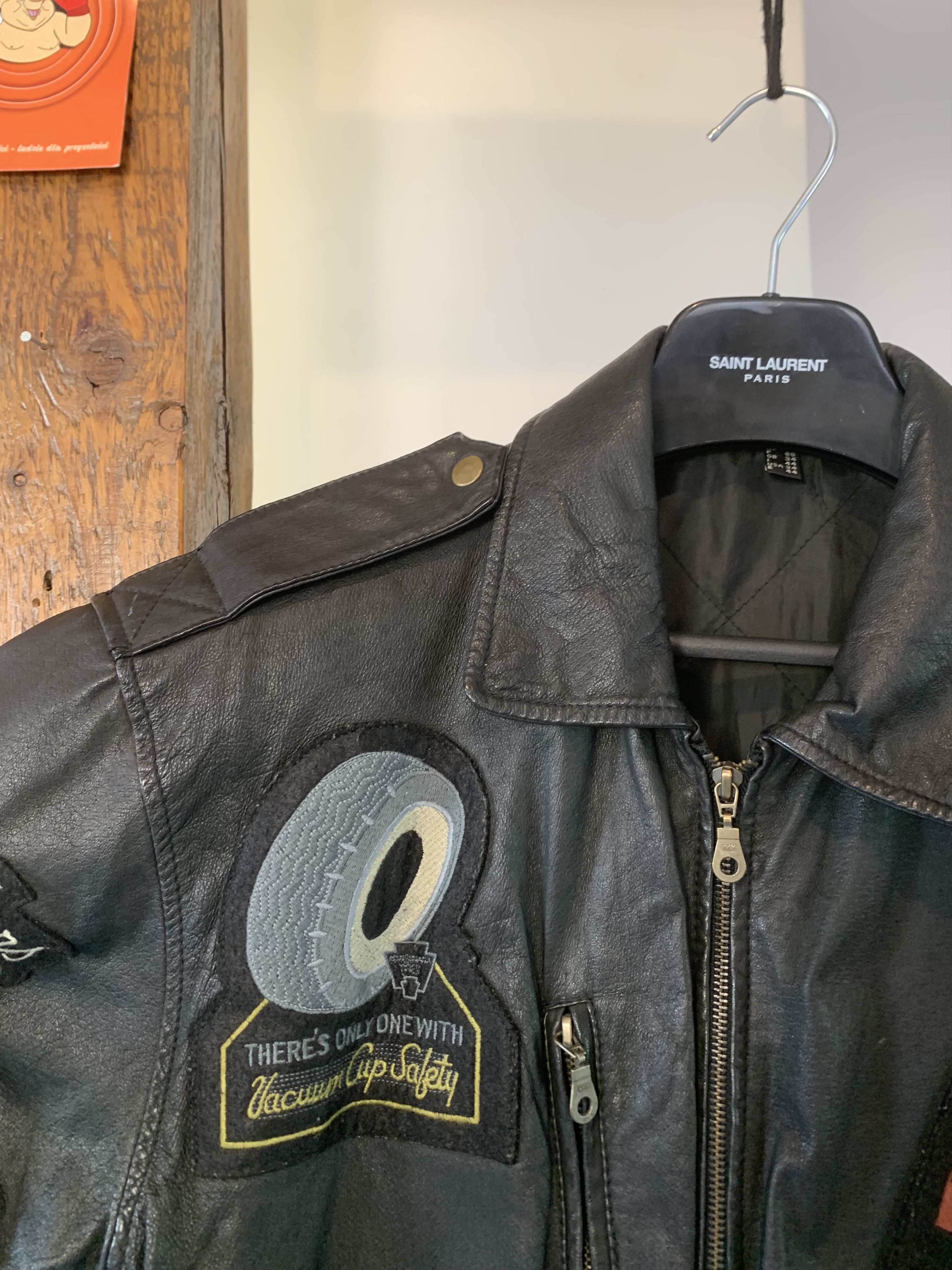 Vintage 90s Rollfast Indianopolis Racing Leather Jacket Black Badges Size US M / EU 48-50 / 2 - 8 Thumbnail