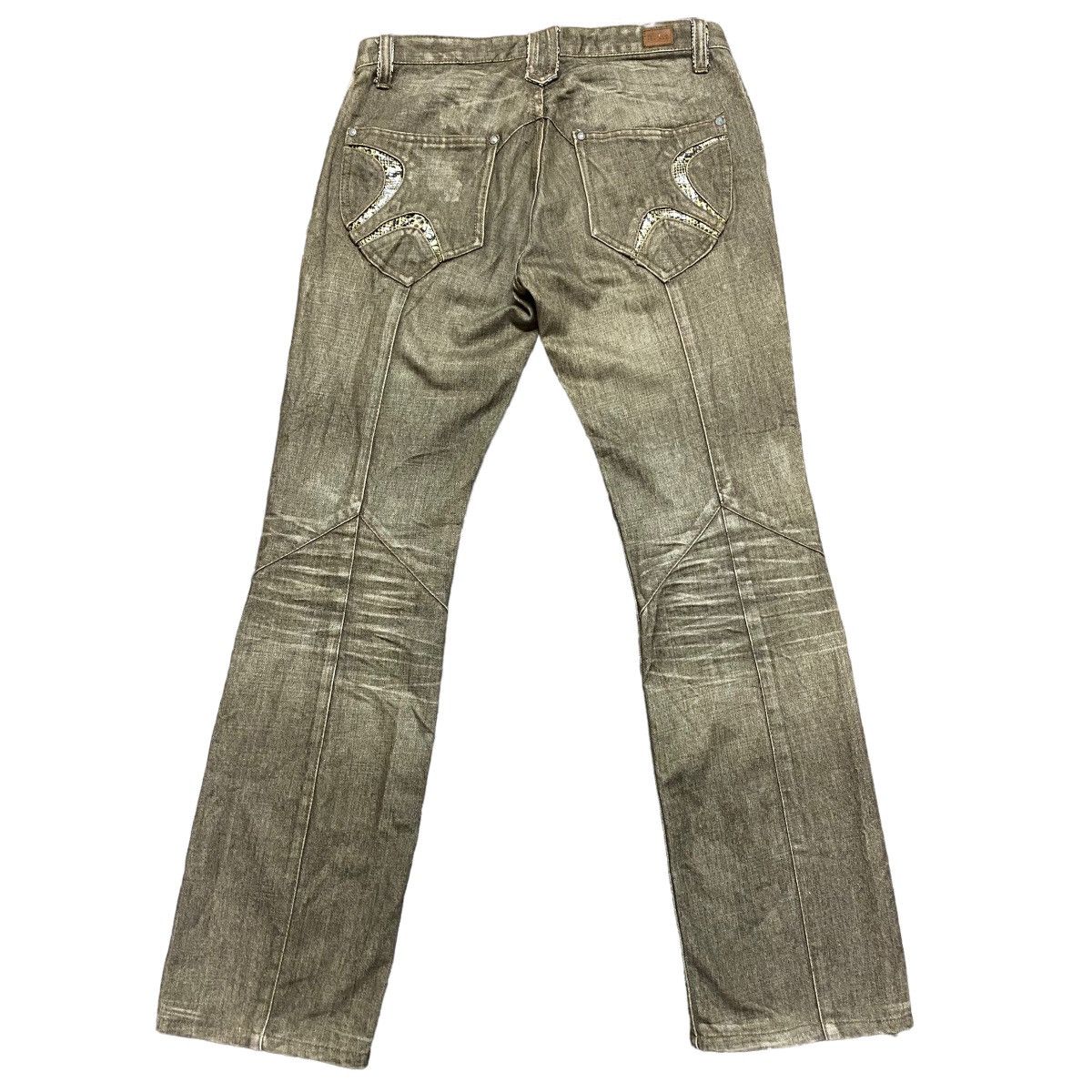 Nicole Club NCFM Denim Fleur Snake Skin Flare Pants Size US 30 / EU 46 - 1 Thumbnail