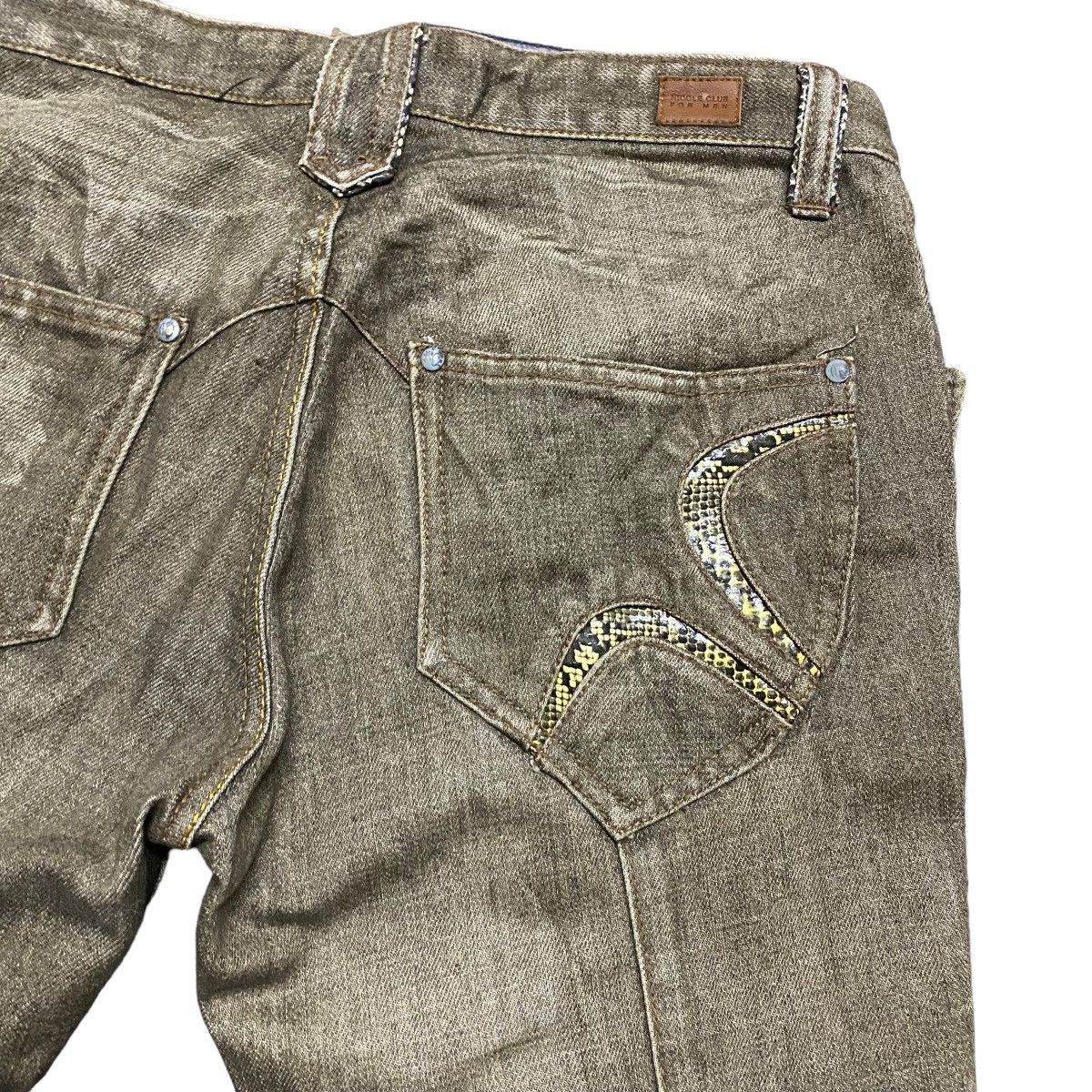 Nicole Club NCFM Denim Fleur Snake Skin Flare Pants Size US 30 / EU 46 - 11 Thumbnail