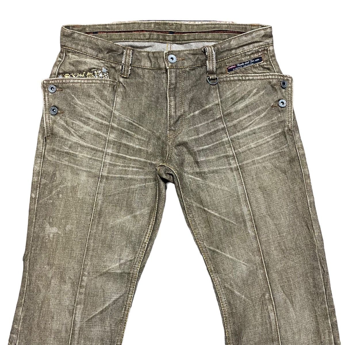 Nicole Club NCFM Denim Fleur Snake Skin Flare Pants Size US 30 / EU 46 - 3 Thumbnail