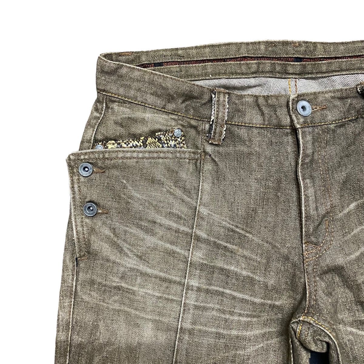 Nicole Club NCFM Denim Fleur Snake Skin Flare Pants Size US 30 / EU 46 - 4 Thumbnail