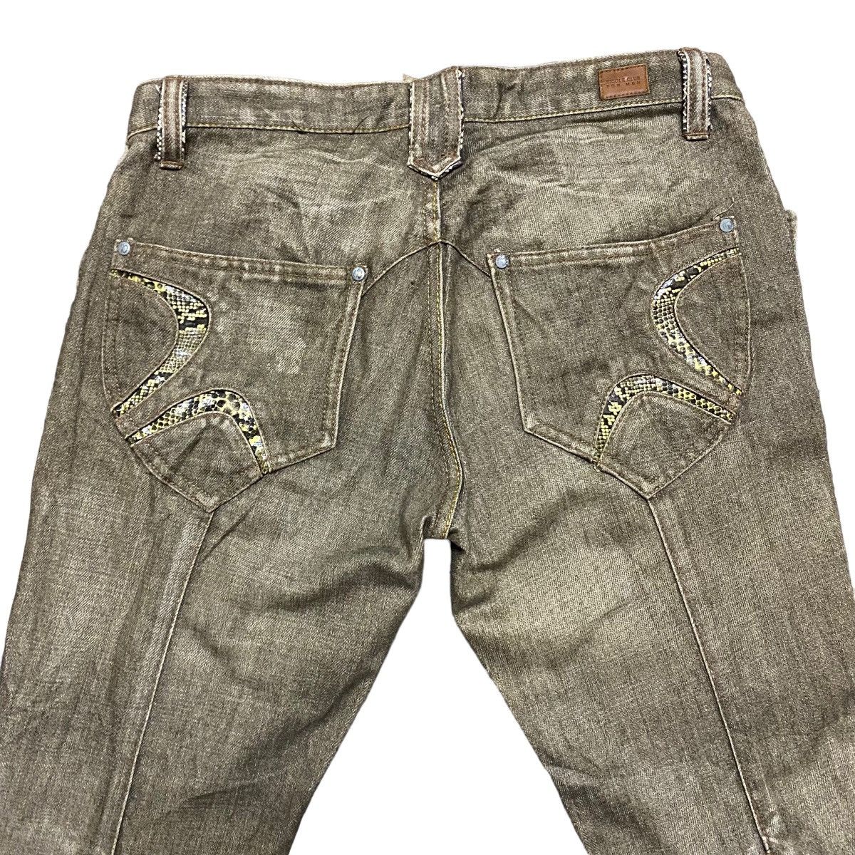 Nicole Club NCFM Denim Fleur Snake Skin Flare Pants Size US 30 / EU 46 - 9 Thumbnail