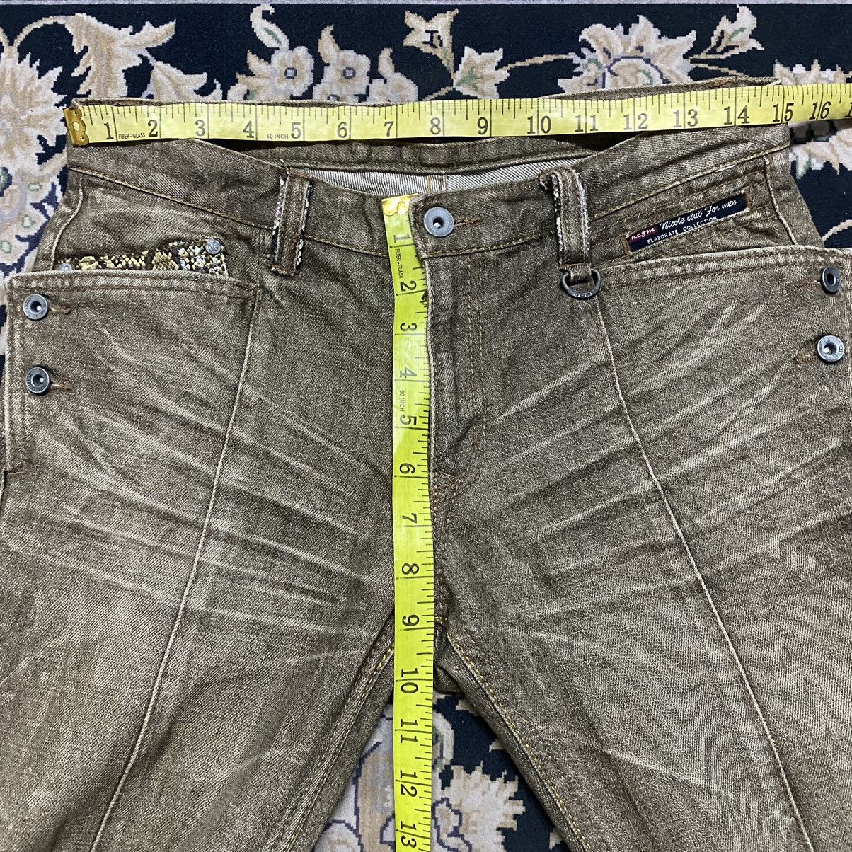 Nicole Club NCFM Denim Fleur Snake Skin Flare Pants Size US 30 / EU 46 - 19 Thumbnail