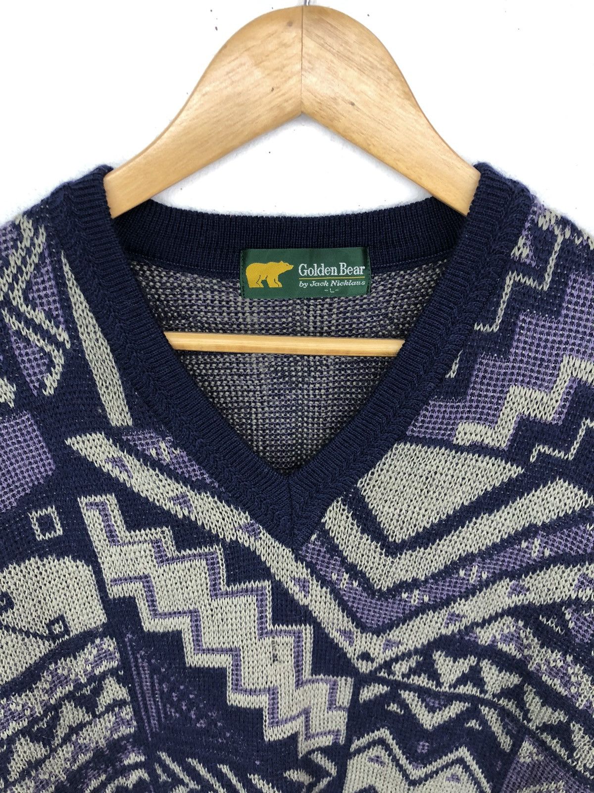 Golden Bear Vintage Golden Bear V Neck Knitwear Size US L / EU 52-54 / 3 - 3 Thumbnail
