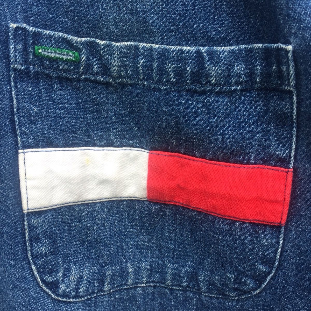 Tommy Hilfiger Vintage 90s Tommy Hilfiger Big Logo Denim Flannel Shirt Size US M / EU 48-50 / 2 - 4 Thumbnail