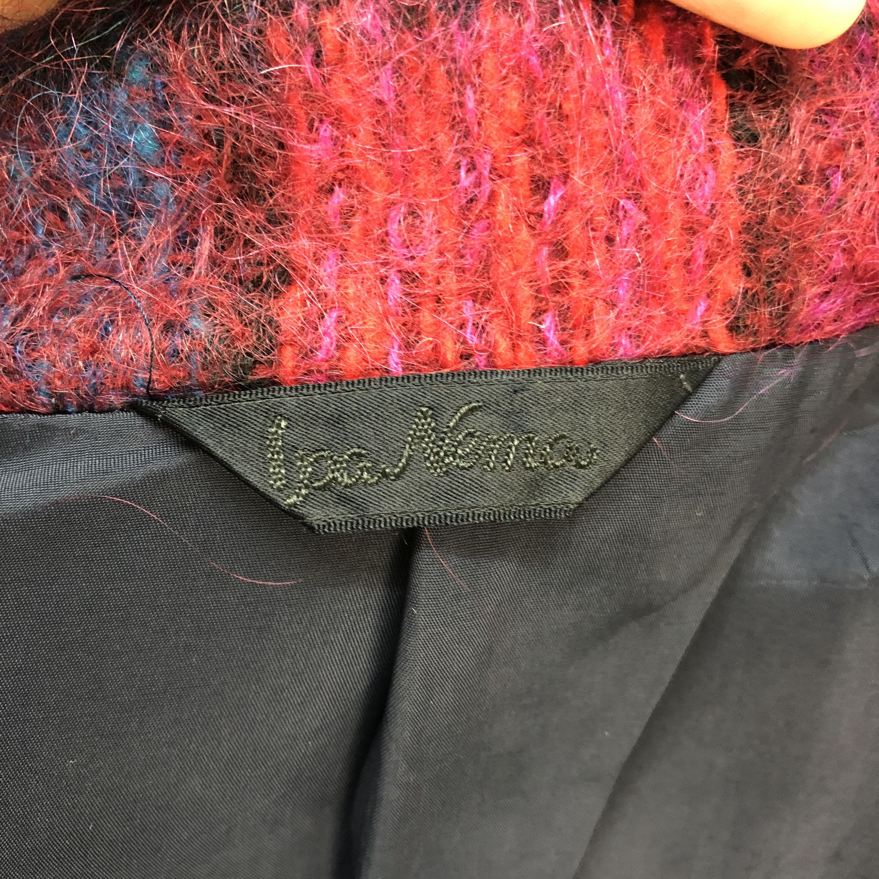 Japanese Brand Loa Nemo Colorful Mohair Double Breasted Coat #5945-215 Size M / US 6-8 / IT 42-44 - 7 Thumbnail