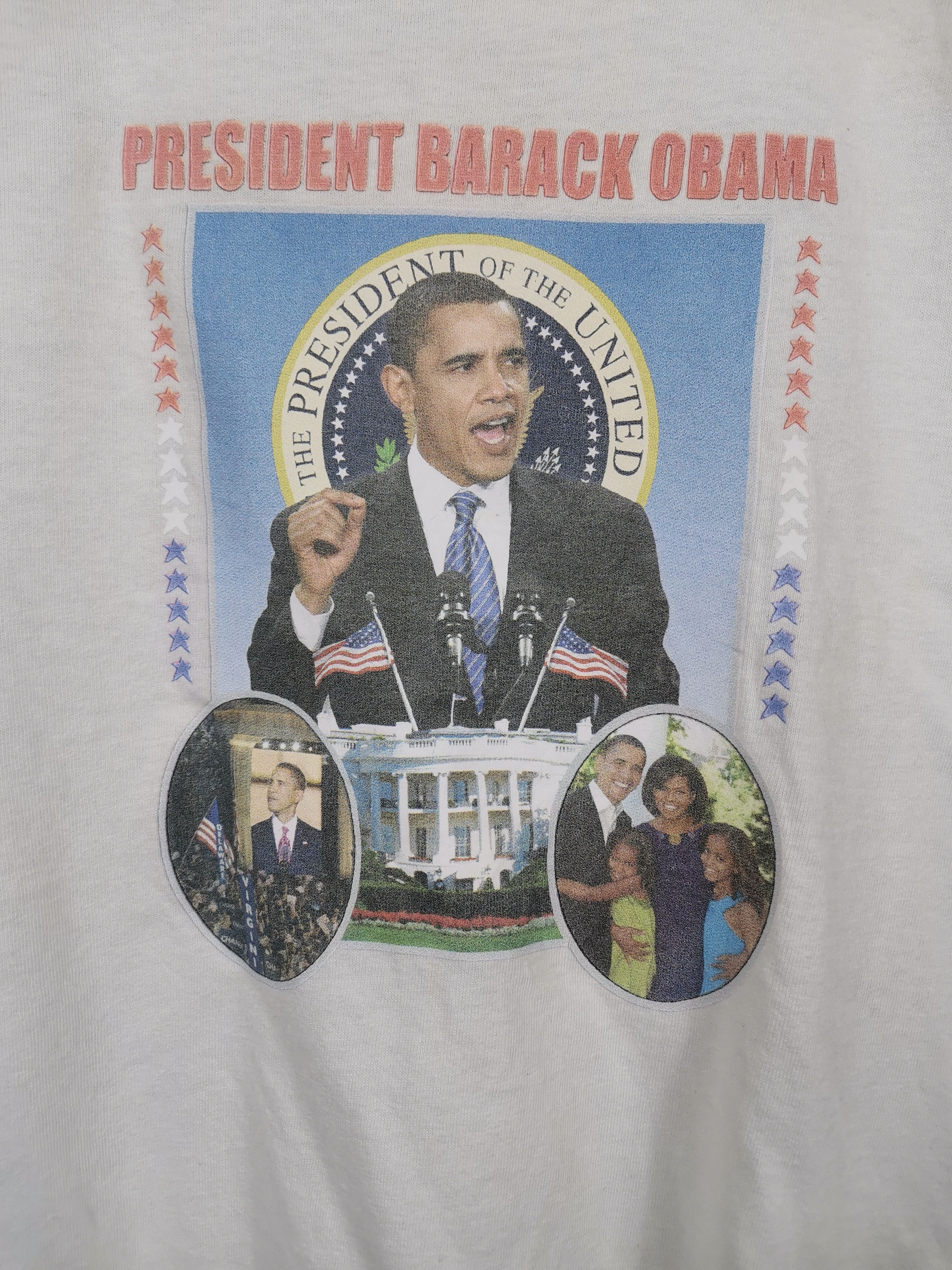 Vintage Vintage 90s President Barack Obama Photo Tee Tshirt Size US S / EU 44-46 / 1 - 2 Thumbnail
