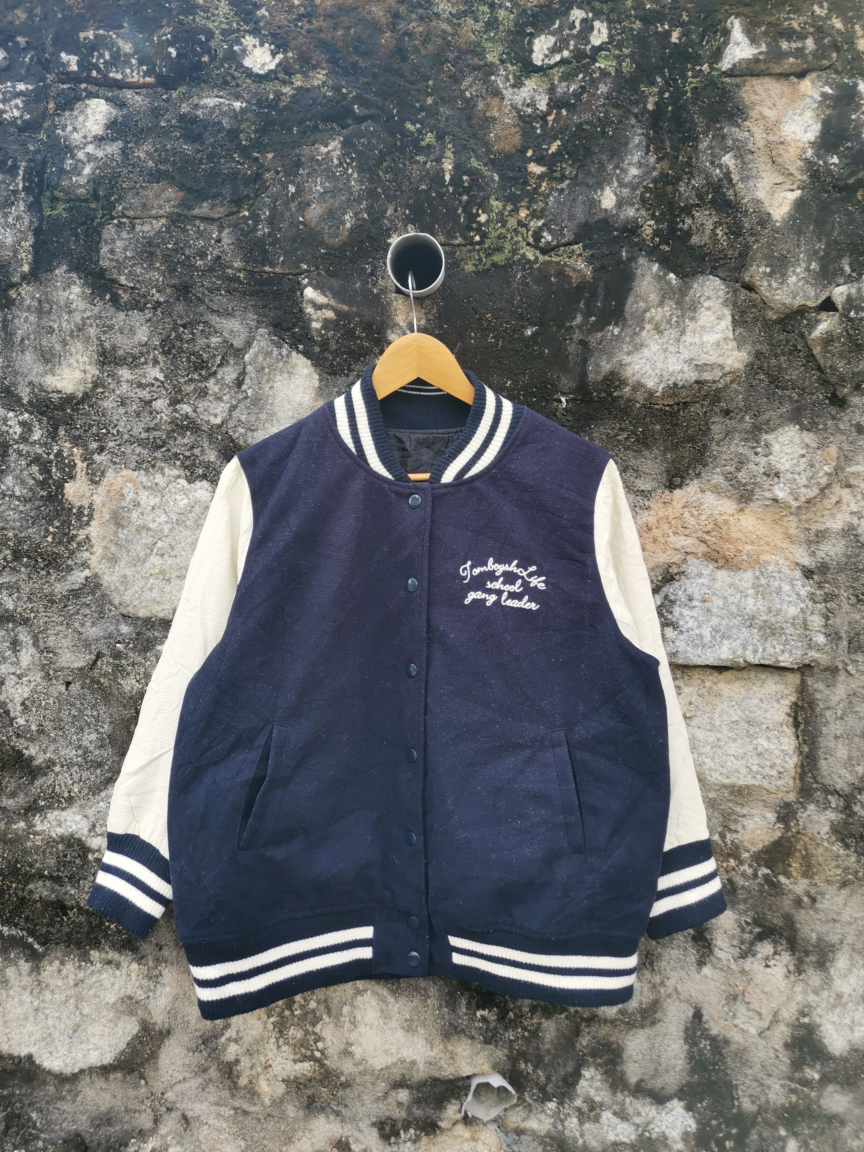 Japanese Brand Vintage Japanese Brand Wool Varsity Jacket Size US L / EU 52-54 / 3 - 3 Thumbnail