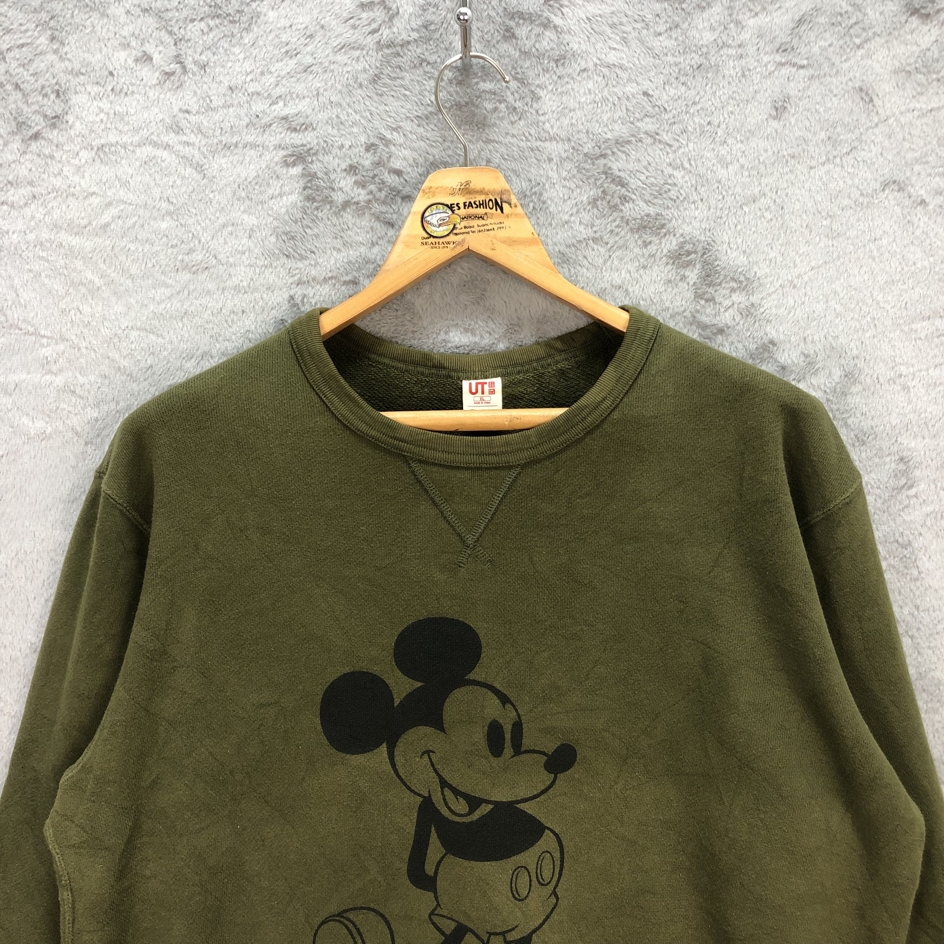 Disney Mickey Mouse Big Logo Green Sweatshirts #5826-209 Size US XL / EU 56 / 4 - 2 Thumbnail