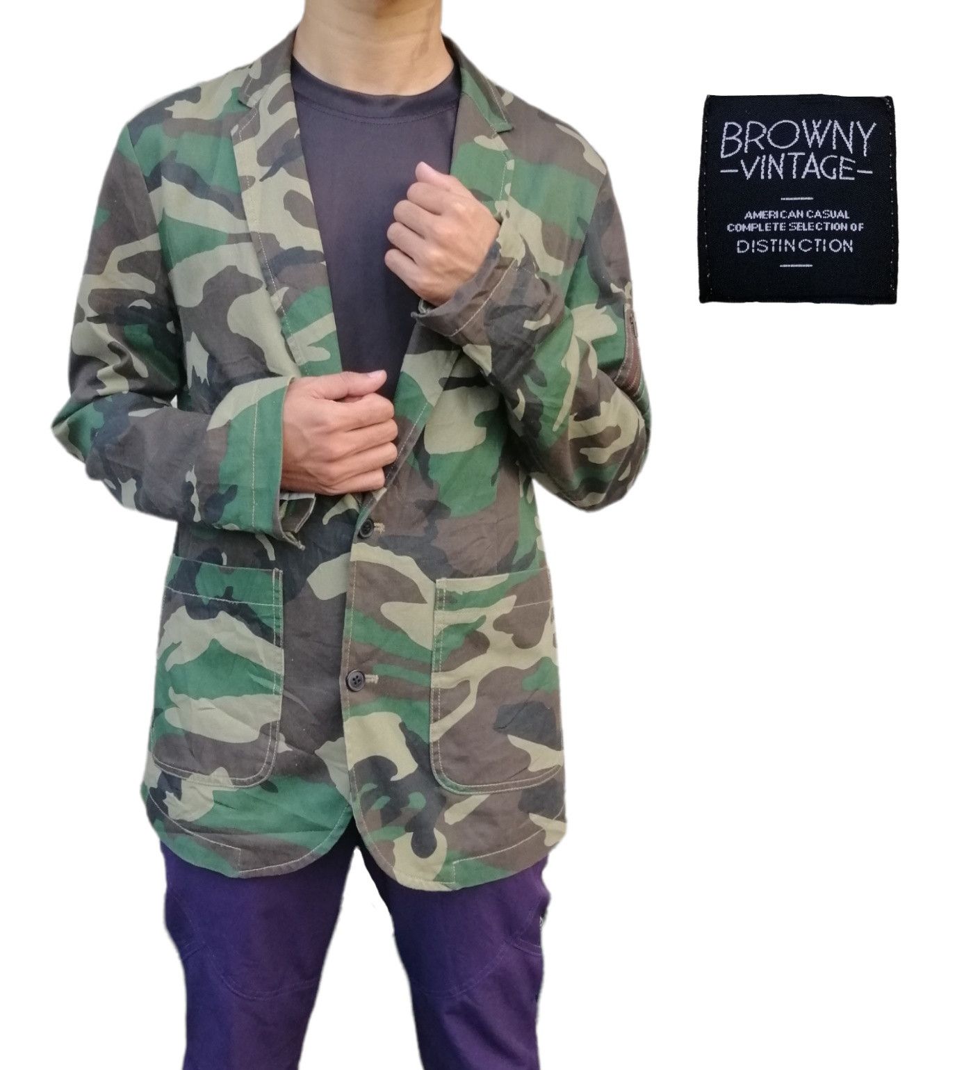 Japanese Brand Japanese Brand Browny Camo Blazer Jacket Size US S / EU 44-46 / 1 - 1 Thumbnail