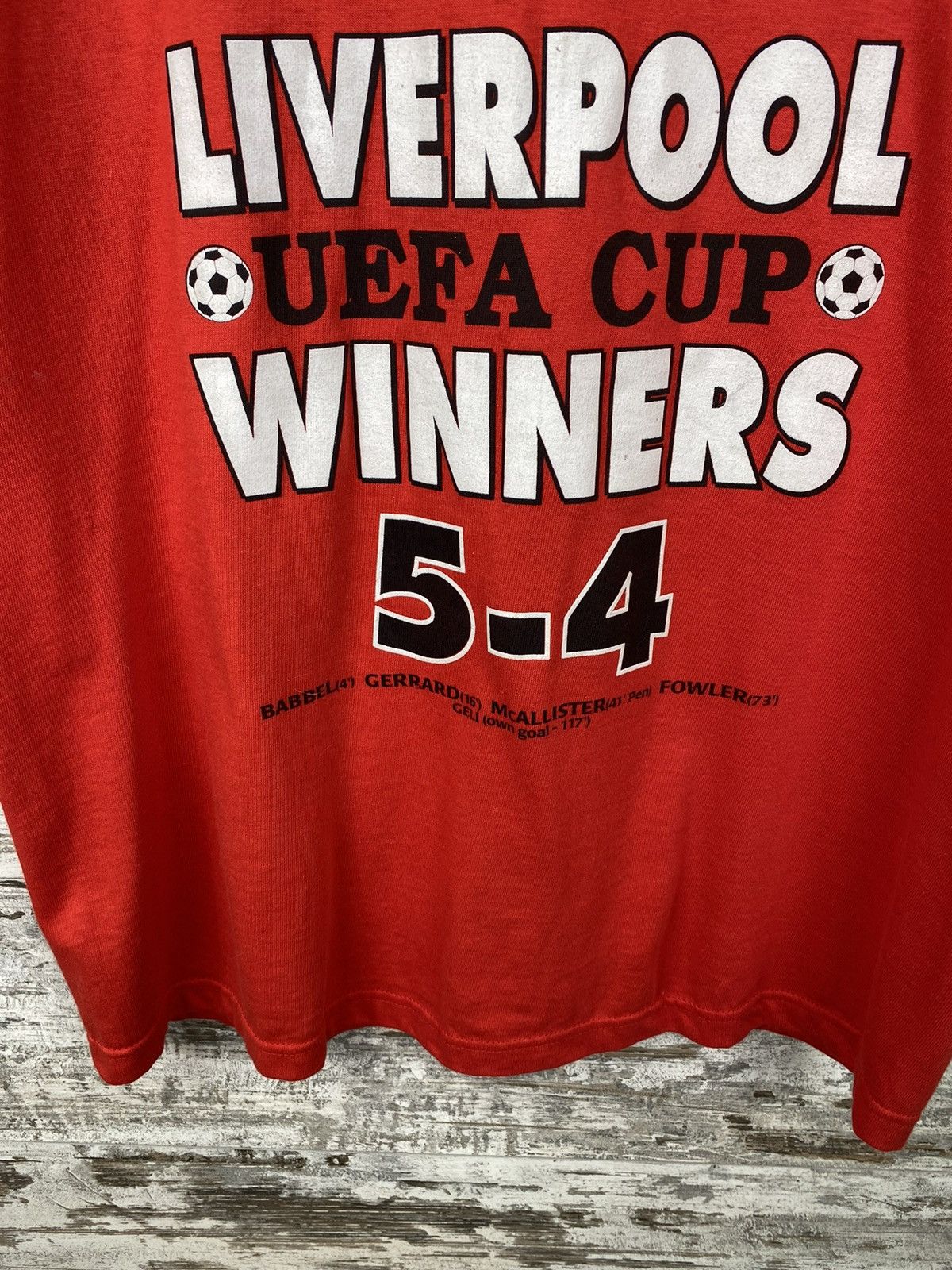 Vintage Mens Vintage FC Liverpool UEFA Cup Winners 2001 T Shirt tee Size US L / EU 52-54 / 3 - 3 Thumbnail