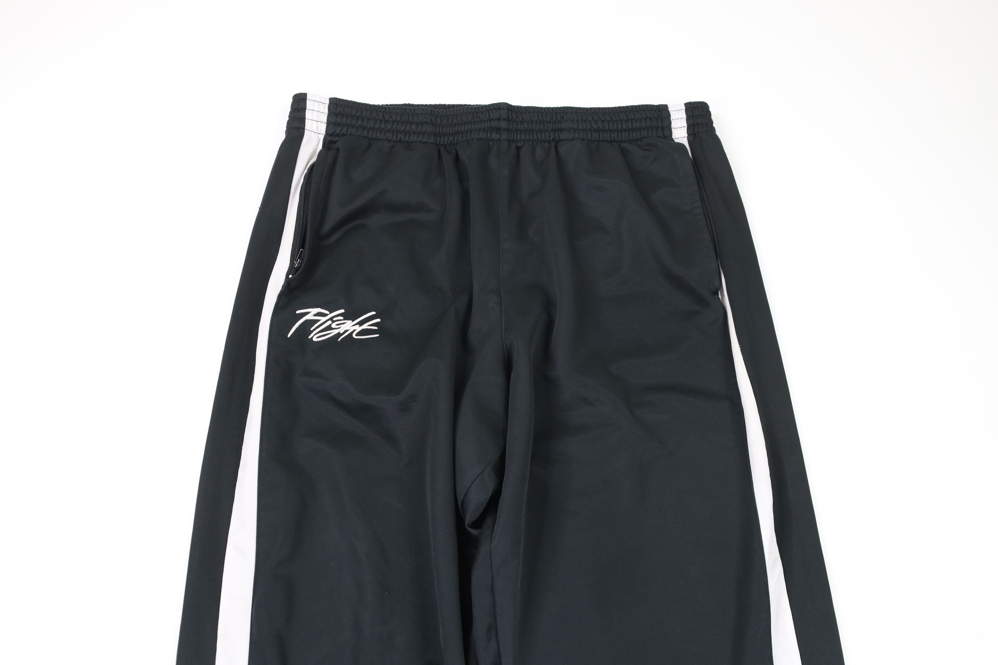 Nike × Vintage Vintage Nike Flight Spell Out Wide Leg Sweatpants Black XL Size 38 - 2 Thumbnail