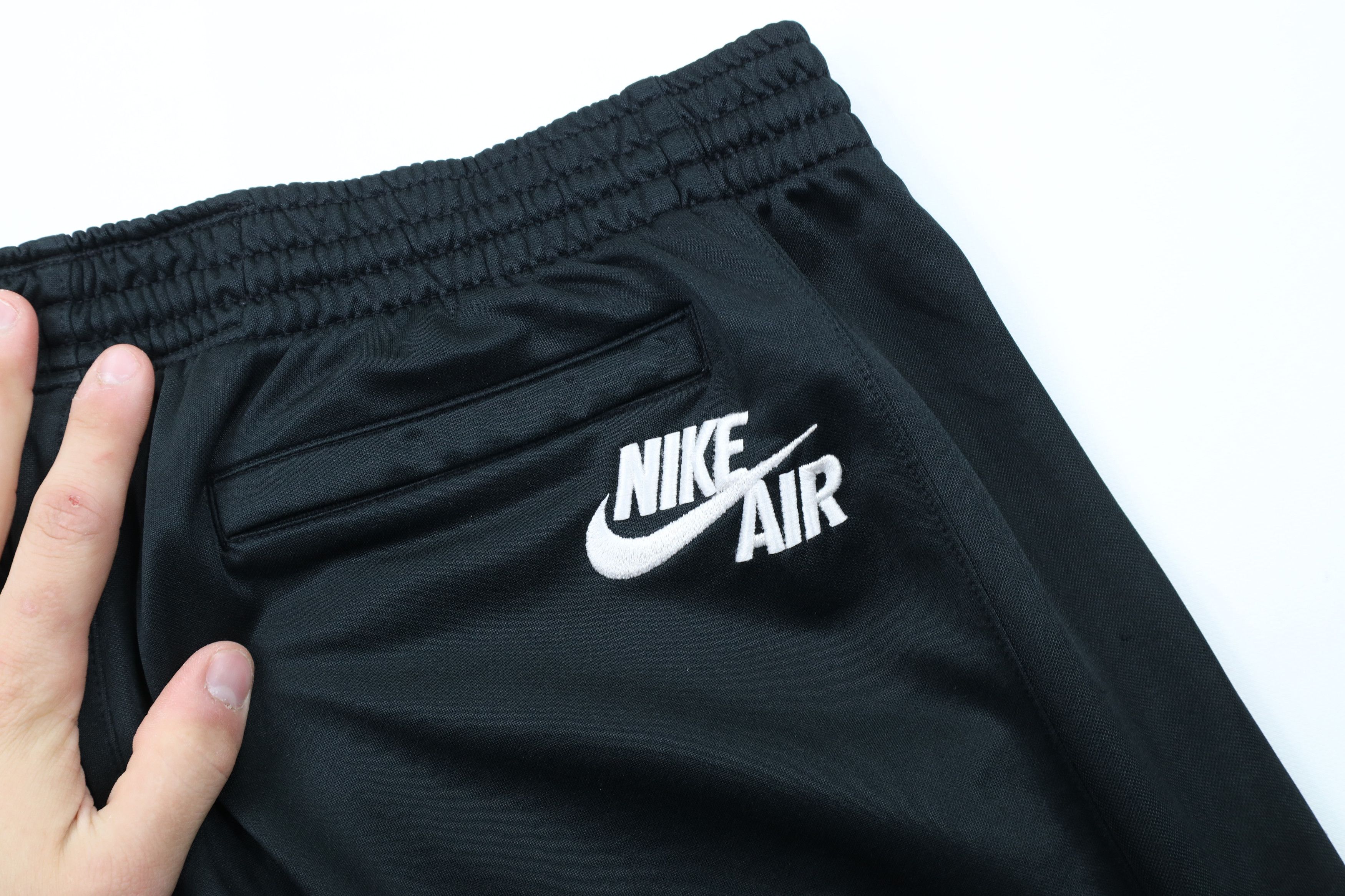 Nike × Vintage Vintage Nike Flight Spell Out Wide Leg Sweatpants Black XL Size 38 - 7 Thumbnail