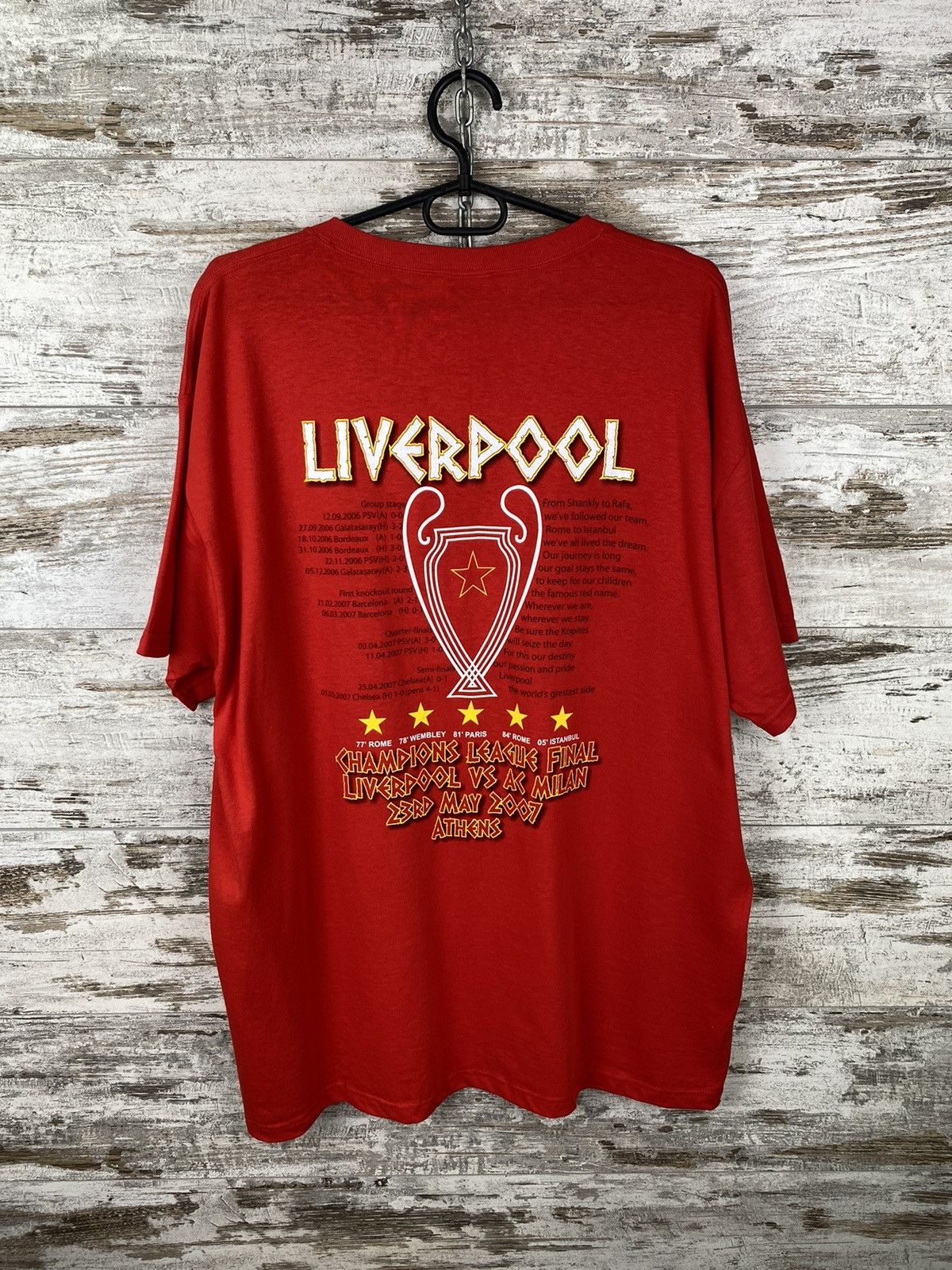Vintage Mens Vintage FC Liverpool T shirt Road to Athens tee jersey Size US XL / EU 56 / 4 - 9 Thumbnail