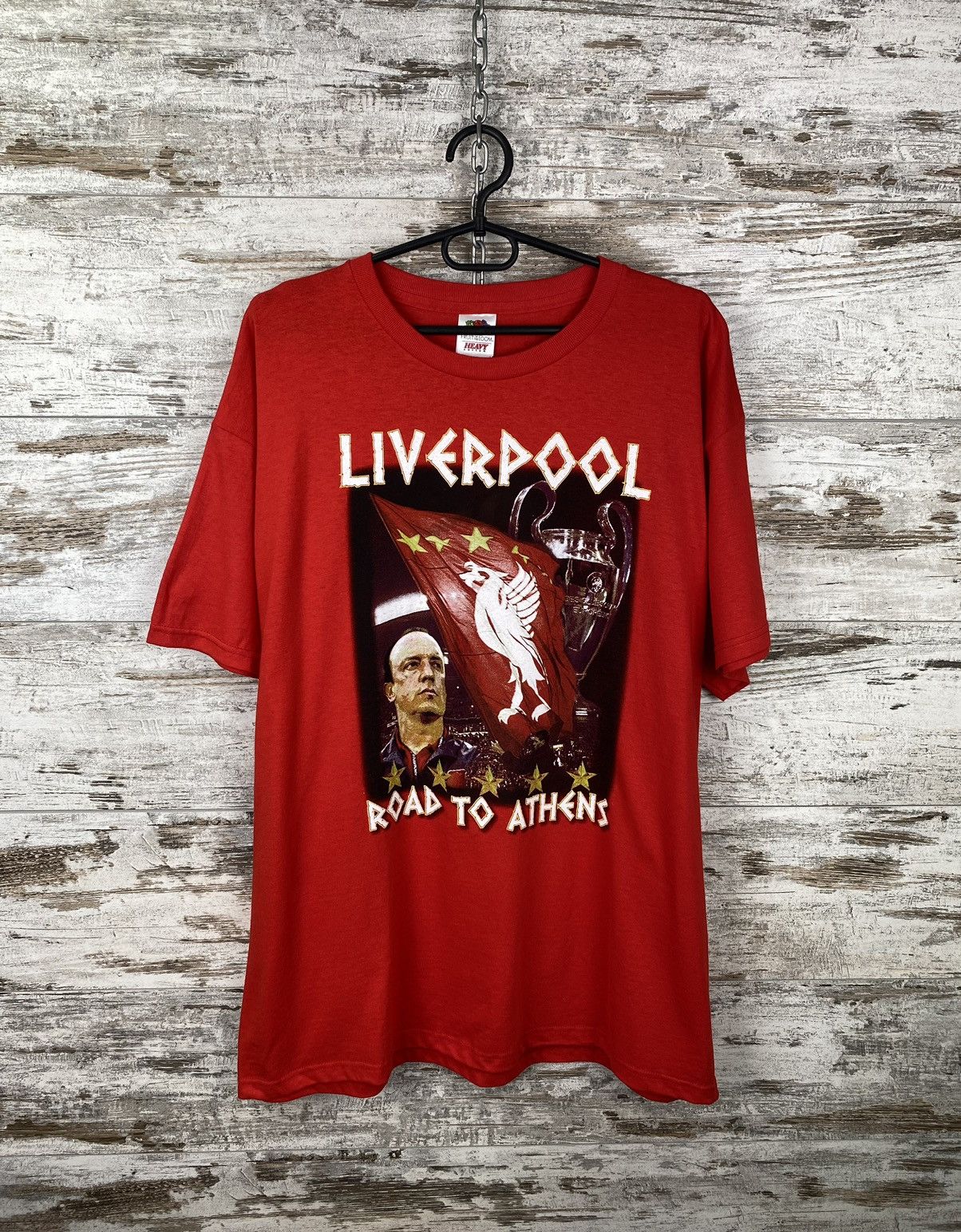 Vintage Mens Vintage FC Liverpool T shirt Road to Athens tee jersey Size US XL / EU 56 / 4 - 1 Thumbnail