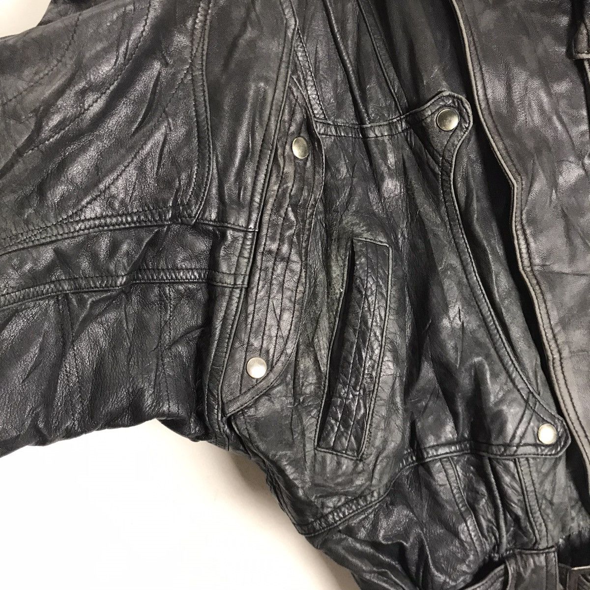 Genuine Leather × Japanese Brand Cowhide Issey Miyake Inspired Oversize Leather Jacket Size US L / EU 52-54 / 3 - 11 Thumbnail