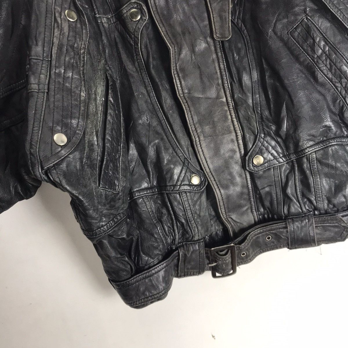Genuine Leather × Japanese Brand Cowhide Issey Miyake Inspired Oversize Leather Jacket Size US L / EU 52-54 / 3 - 8 Thumbnail