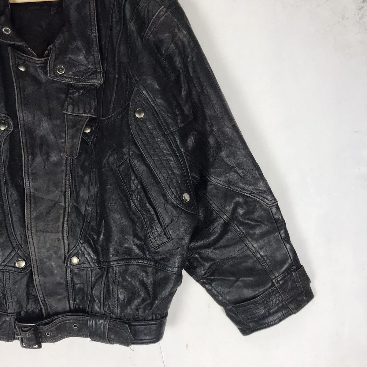Genuine Leather × Japanese Brand Cowhide Issey Miyake Inspired Oversize Leather Jacket Size US L / EU 52-54 / 3 - 5 Thumbnail