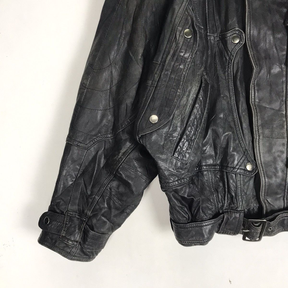 Genuine Leather × Japanese Brand Cowhide Issey Miyake Inspired Oversize Leather Jacket Size US L / EU 52-54 / 3 - 6 Thumbnail