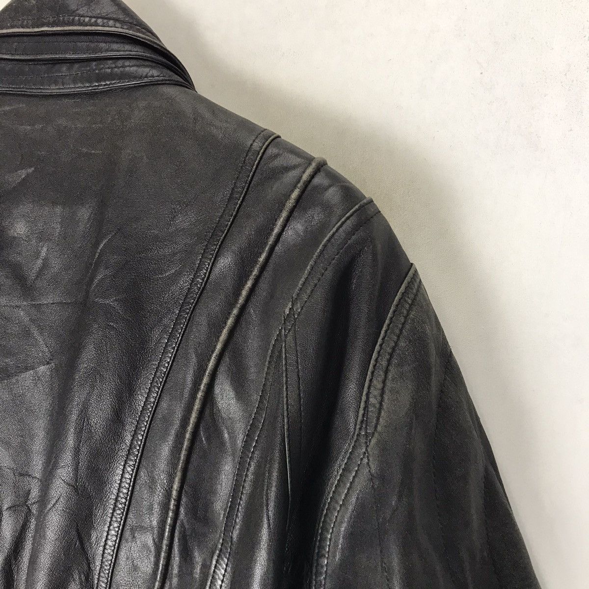 Genuine Leather × Japanese Brand Cowhide Issey Miyake Inspired Oversize Leather Jacket Size US L / EU 52-54 / 3 - 20 Thumbnail