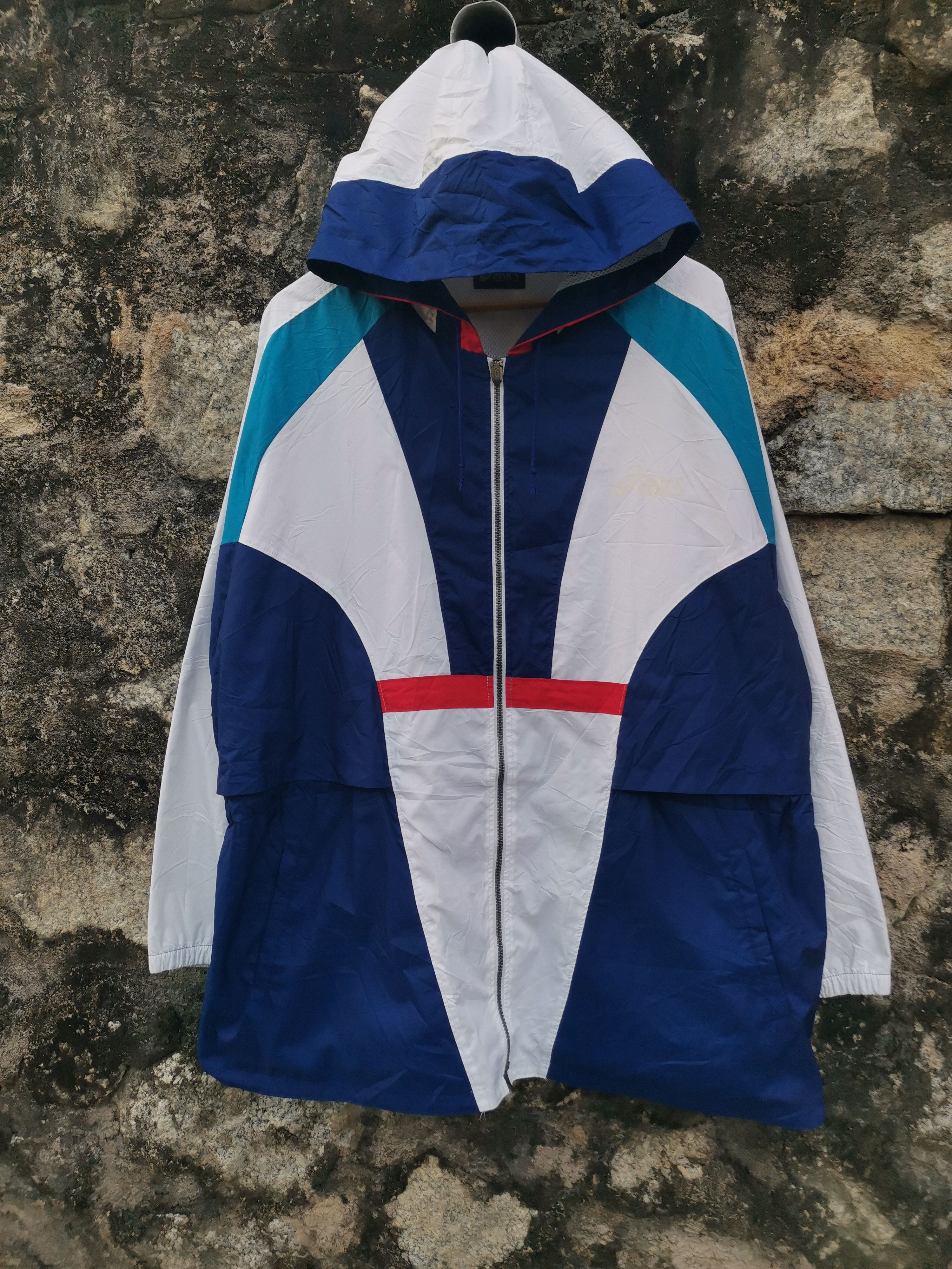 image of Vintage 90's Asics Multicolor Windbreaker Jacket, Men's (Size 2XL)