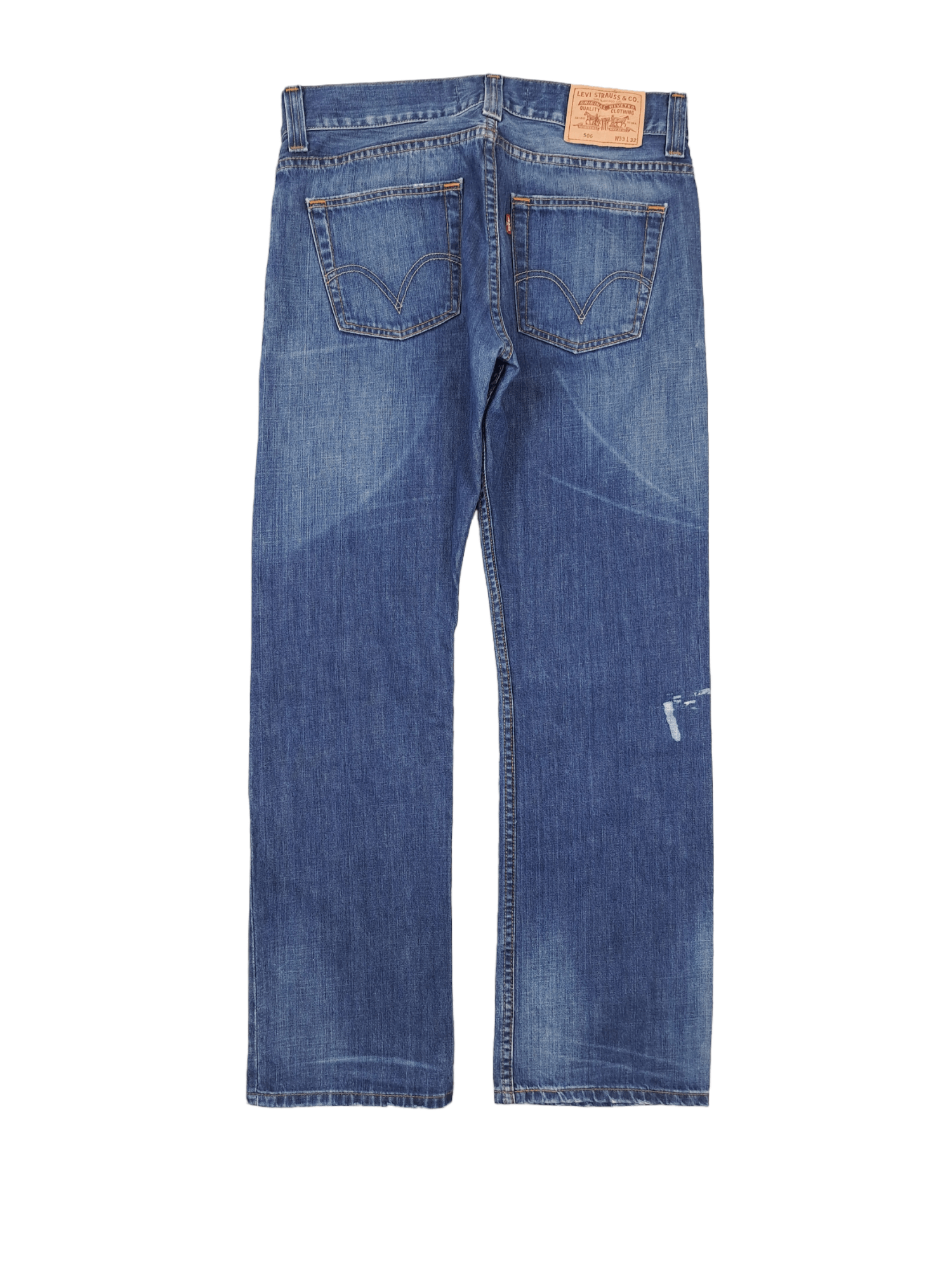 Levi's × Levi's Vintage Clothing × Vintage 💎 Vintage Levi's 506 33/32 Washed Blue Navy Straight Jeans Size US 33 - 2 Thumbnail