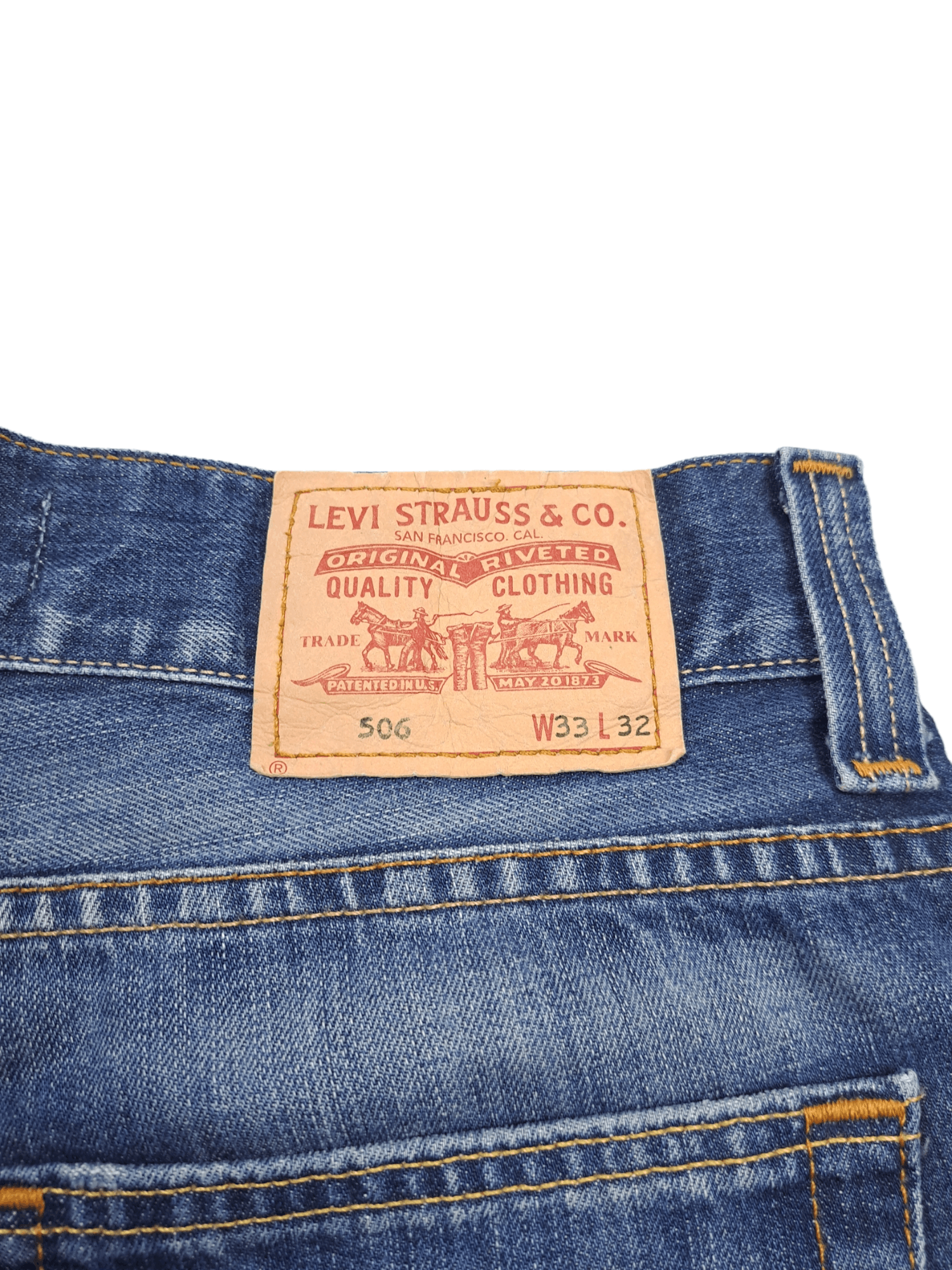 Levi's × Levi's Vintage Clothing × Vintage 💎 Vintage Levi's 506 33/32 Washed Blue Navy Straight Jeans Size US 33 - 3 Thumbnail