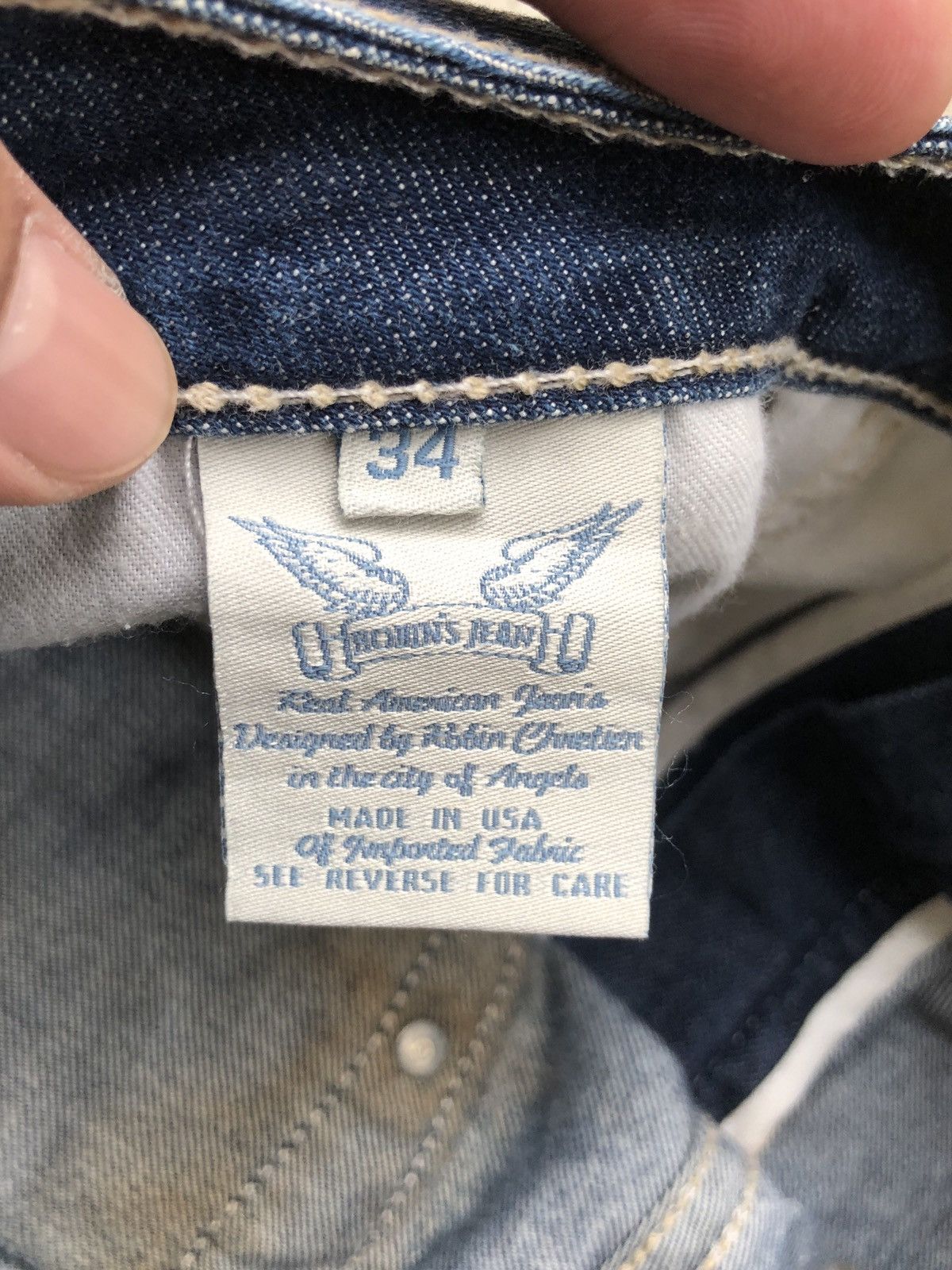 Robins Jeans ROBIN JEANS SWAROSKI DENIM JEANS FLARED Size US 35 - 23 Thumbnail