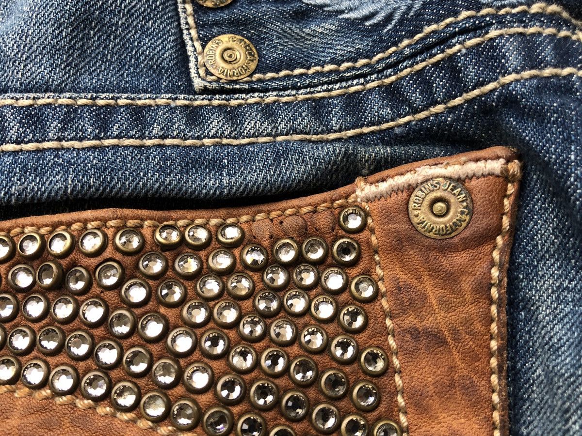 Robins Jeans ROBIN JEANS SWAROSKI DENIM JEANS FLARED Size US 35 - 19 Thumbnail