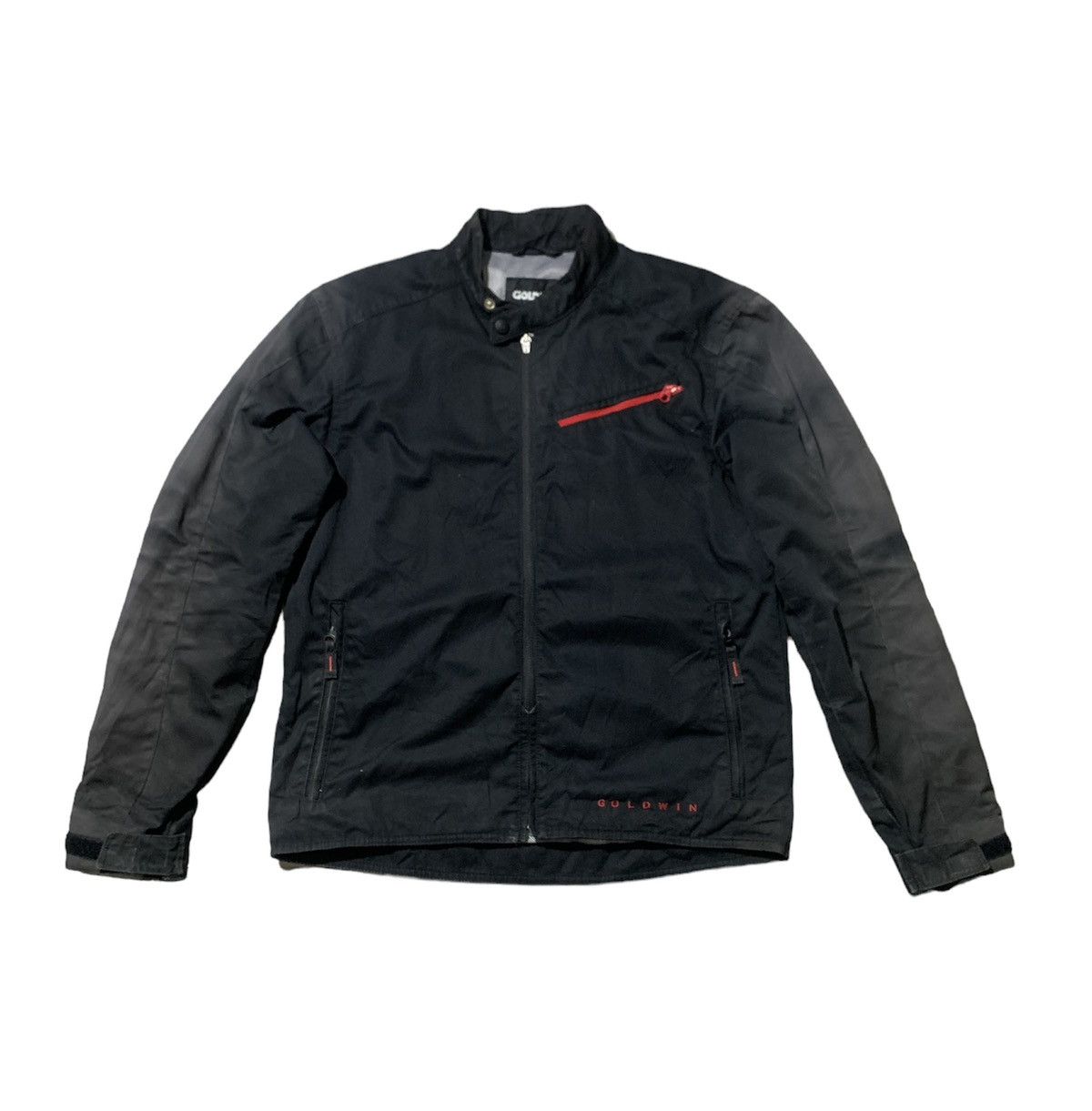 image of Vintage Trashed Goldwin Motocycle Jacket Sun Faded in Black, Men's (Size Medium)