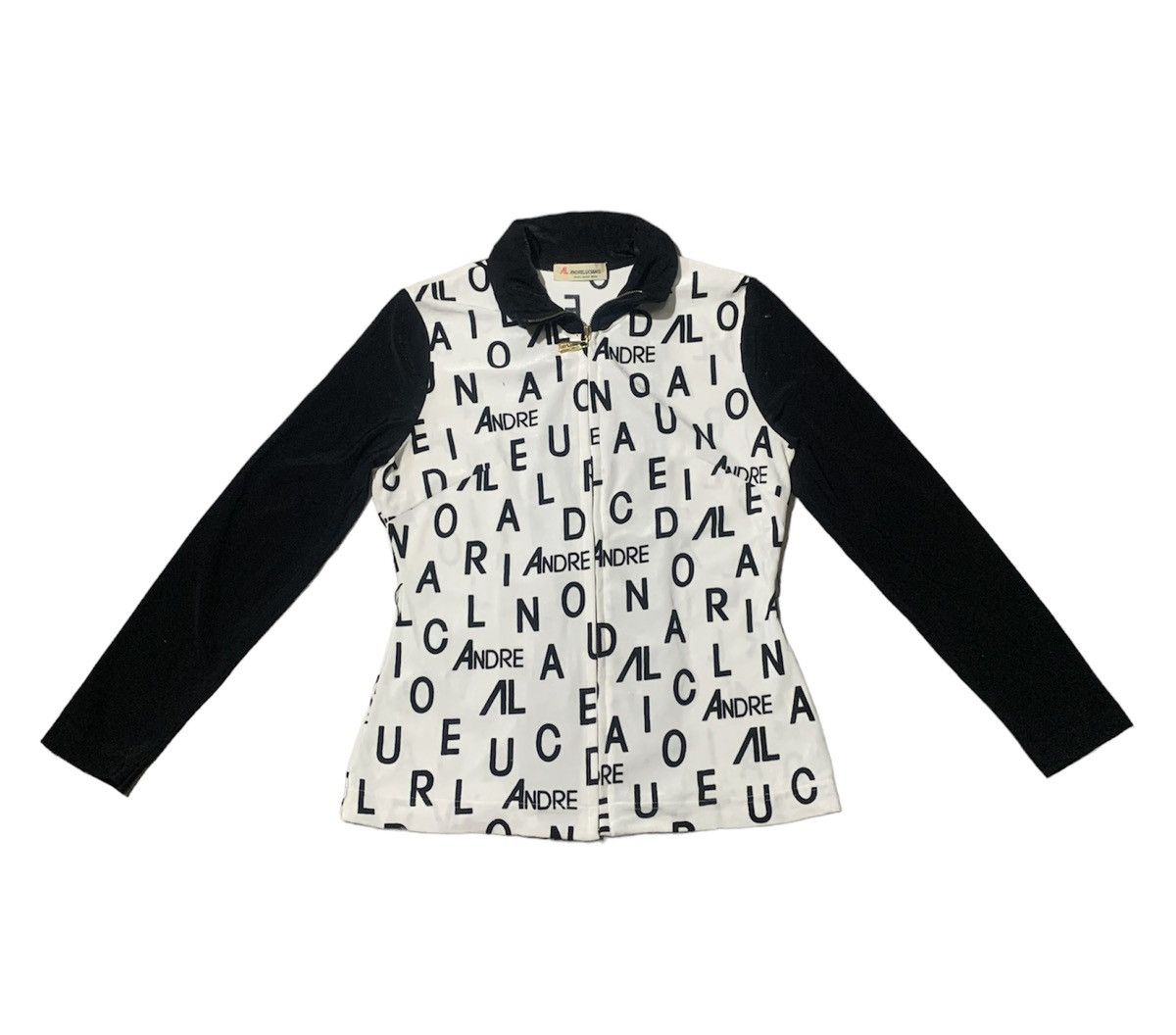 image of Vintage Andreluciano Fullprint Sweater Jacket in White/Black, Women's (Size Small)