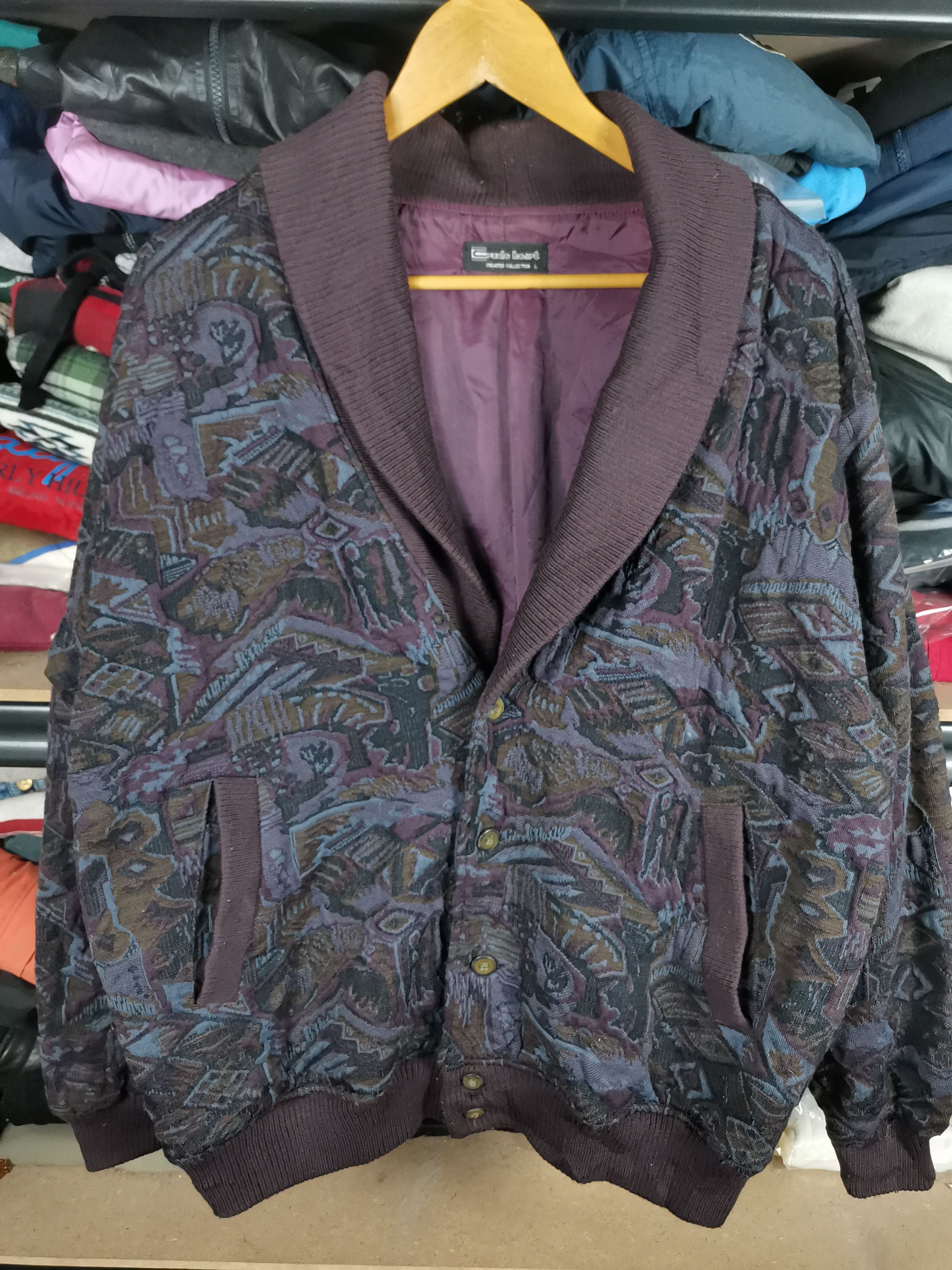 Japanese Brand Vintage Japanese Crude Heart Art Cardigan Jacket Size US L / EU 52-54 / 3 - 1 Thumbnail