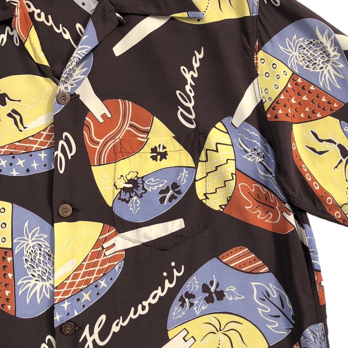 Denime Denime Japanese Sensu Motif Design Hand Print Hawaiian Shirt Size US L / EU 52-54 / 3 - 4 Thumbnail