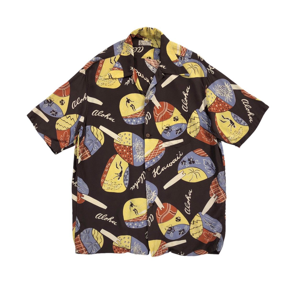 Denime Denime Japanese Sensu Motif Design Hand Print Hawaiian Shirt Size US L / EU 52-54 / 3 - 1 Thumbnail