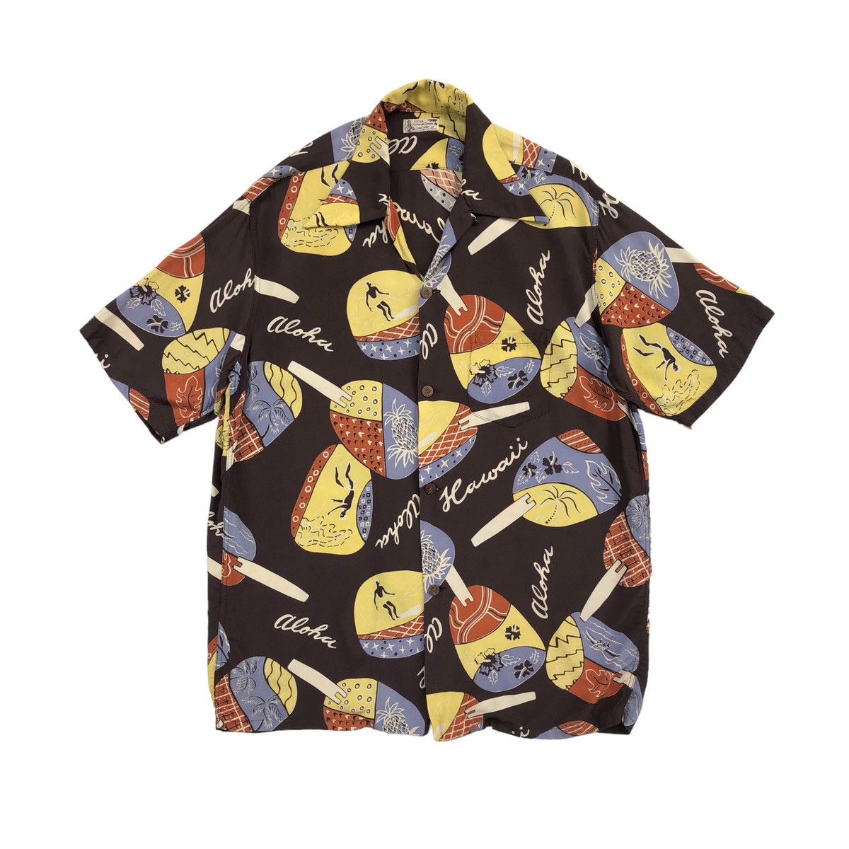 Denime Denime Japanese Sensu Motif Design Hand Print Hawaiian Shirt Size US L / EU 52-54 / 3 - 6 Thumbnail