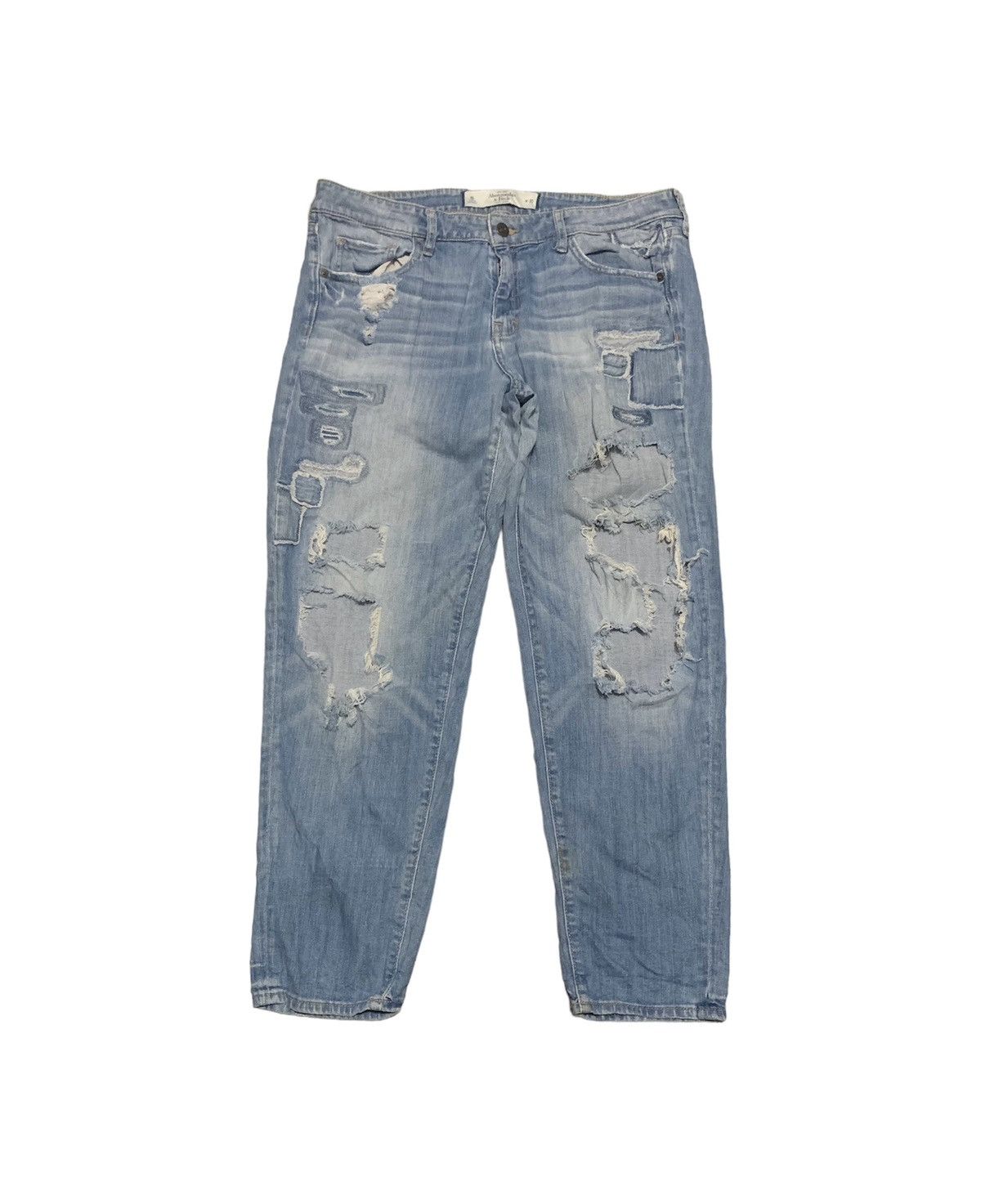 image of Abercrombie Fitch x Archival Clothing Abercrombie & Fitch Baggy Jeans Distressed Style in Blue Deni