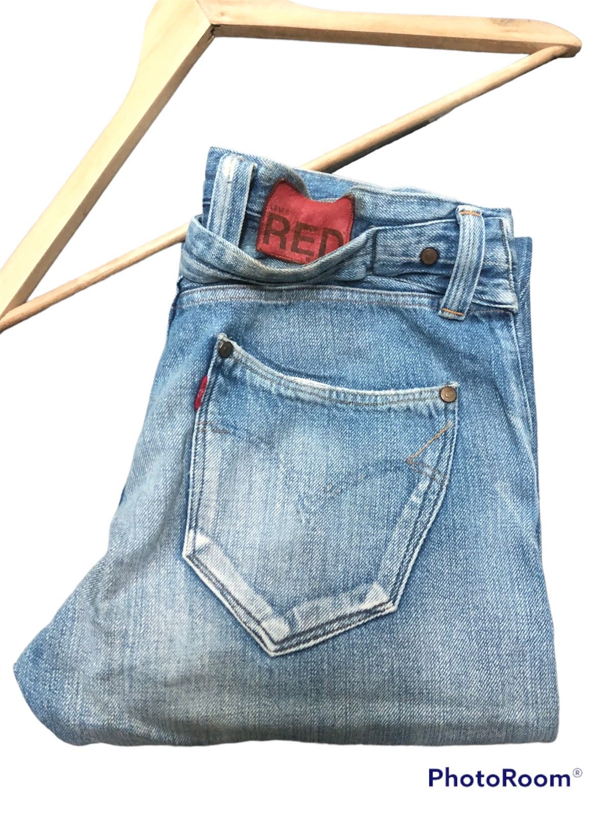 Levi's × Vintage RARE VINTAGE LEVIS RED SELVEDGE ANKLE CUT DISTRESSED DENIM Size US 28 / EU 44 - 3 Thumbnail