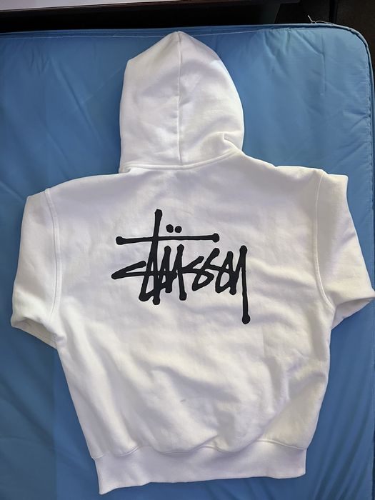 Stussy Basic Stussy Zip Hoodie White Grailed