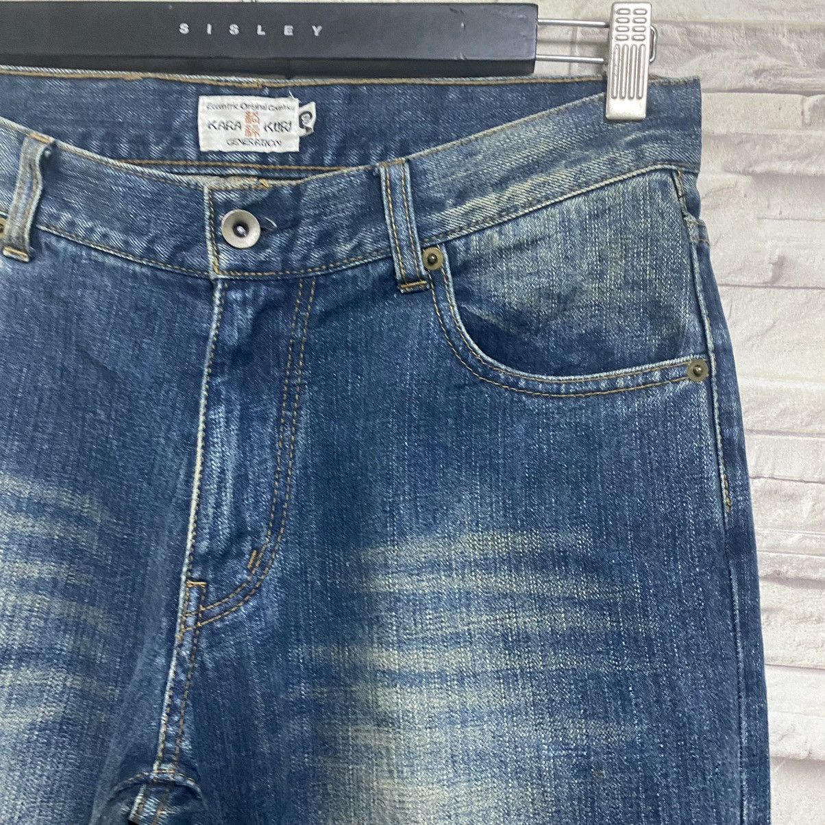 Karakuri Tamashii Karakuri Generation Denim Embroidery Japan Motive Jeans Size US 31 - 6 Thumbnail