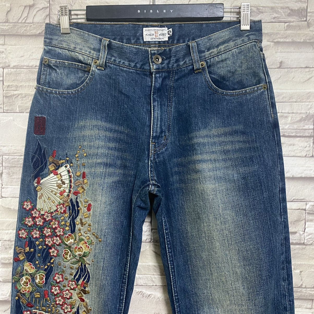 Karakuri Tamashii Karakuri Generation Denim Embroidery Japan Motive Jeans Size US 31 - 4 Thumbnail